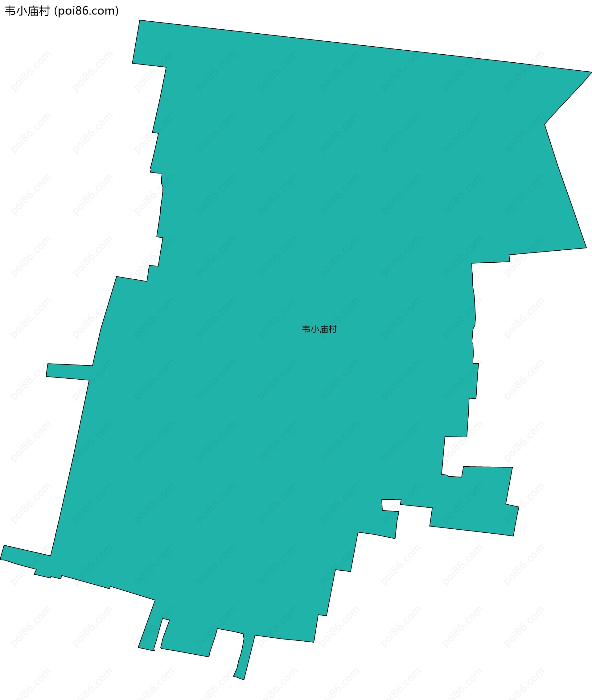 韦小庙村边界地图