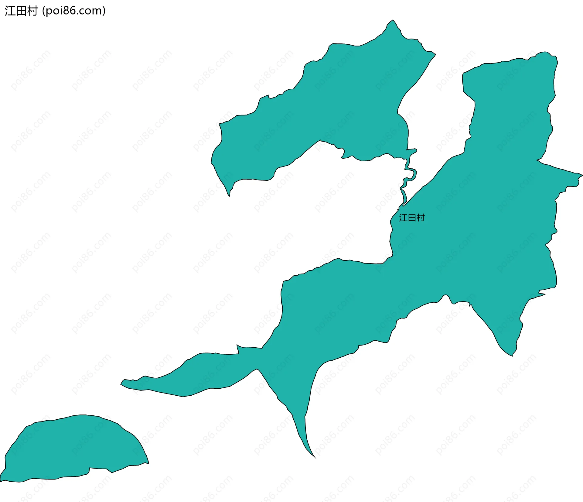 江田村边界地图