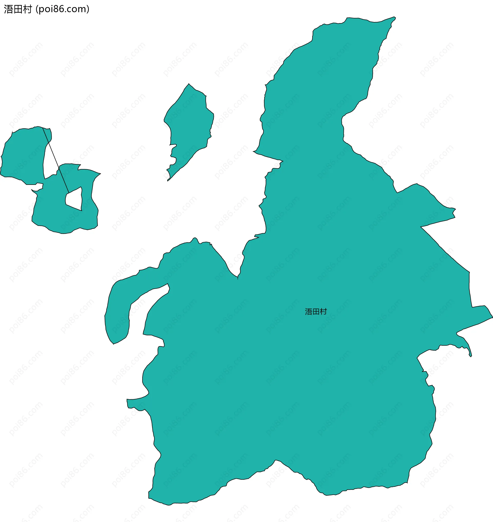 浯田村边界地图