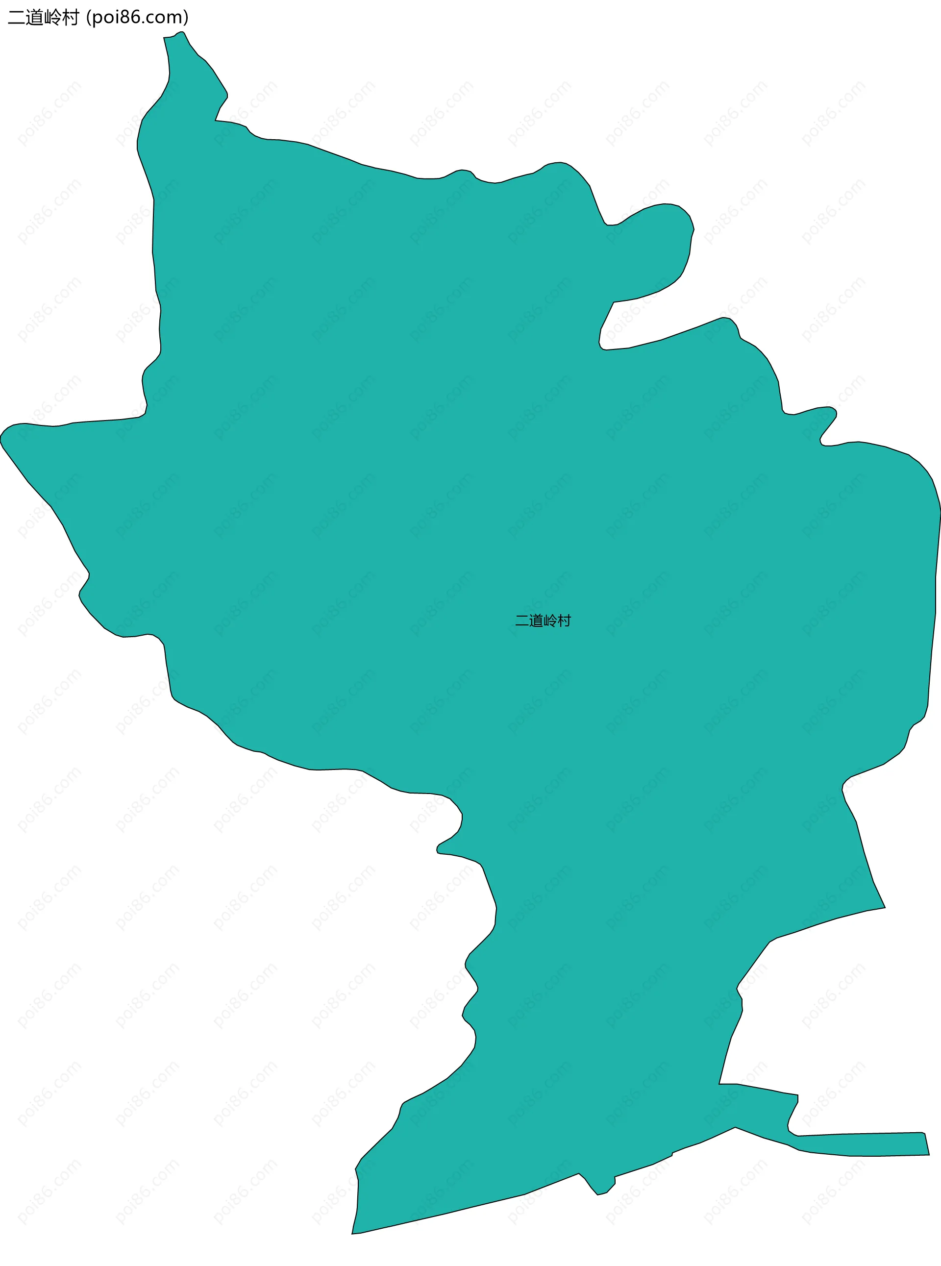 二道岭村边界地图