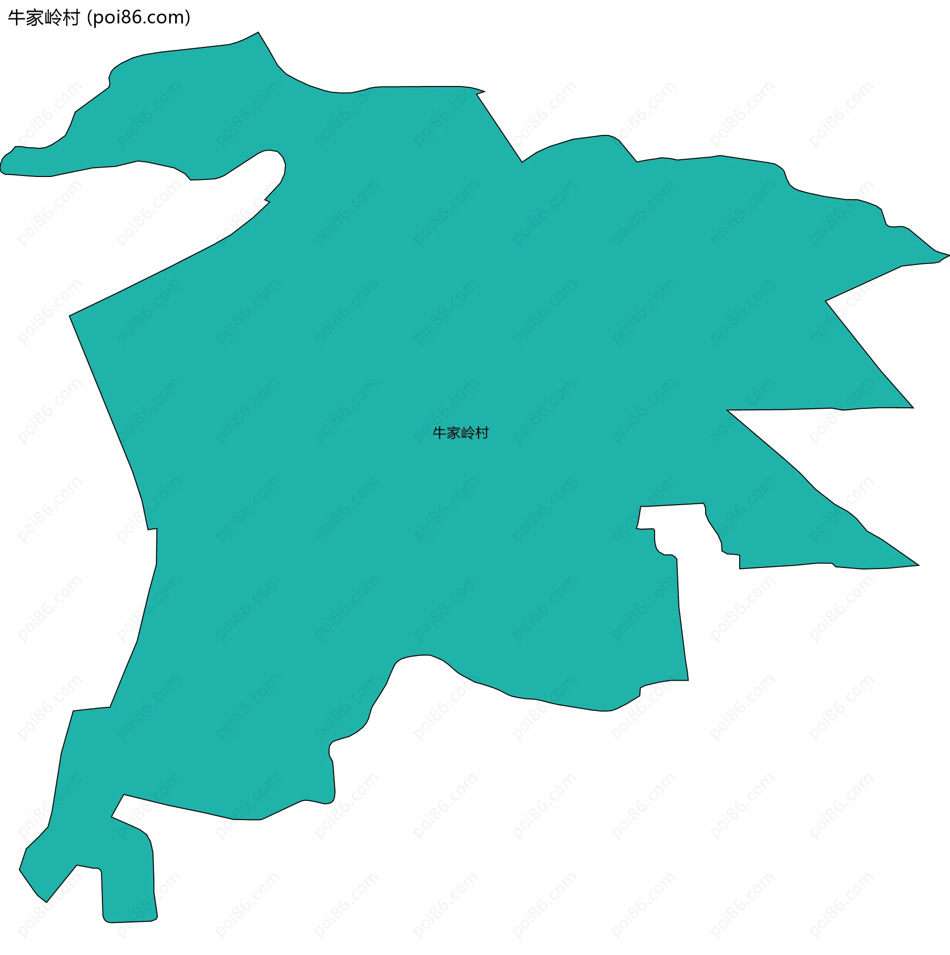 牛家岭村边界地图