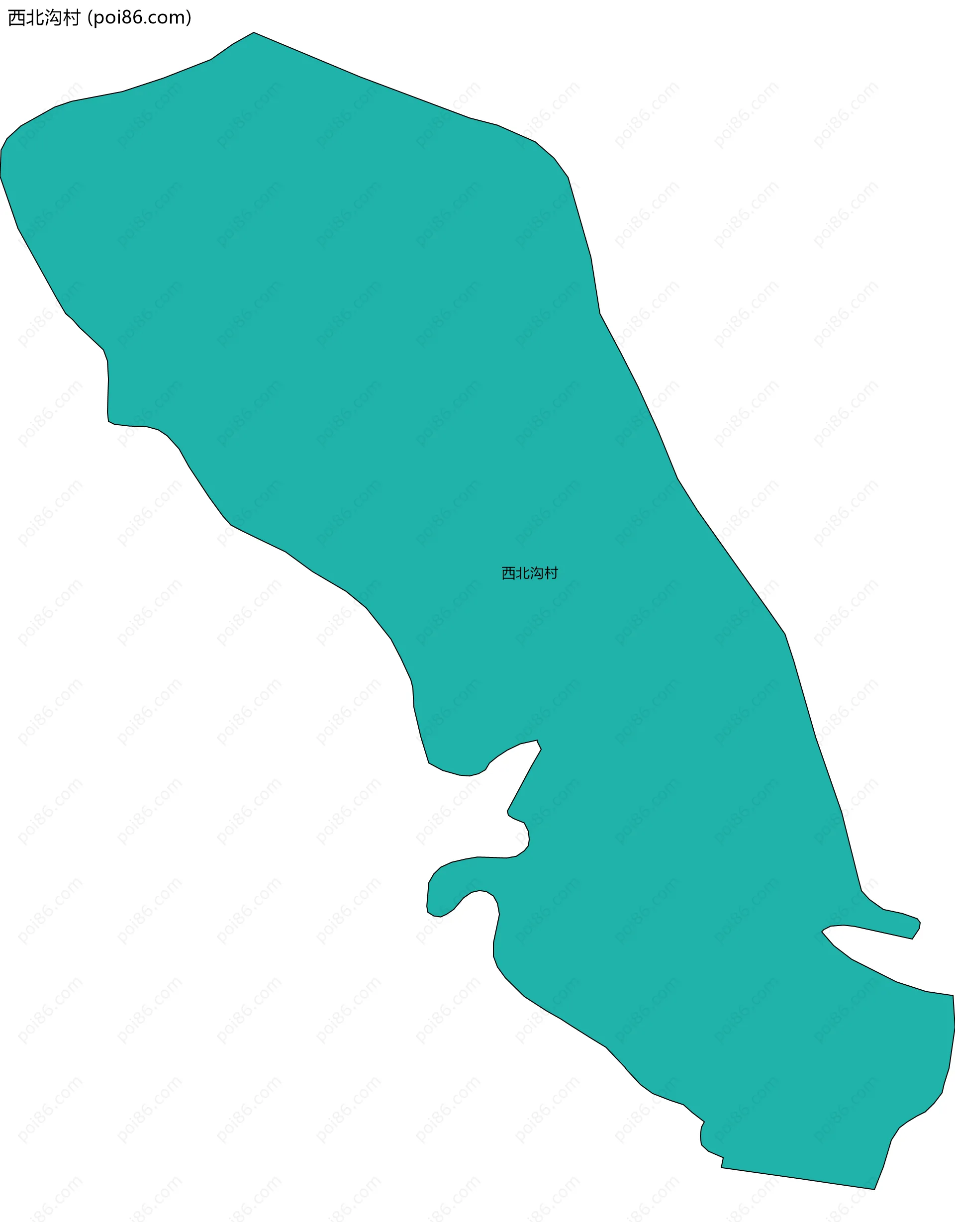 西北沟村边界地图