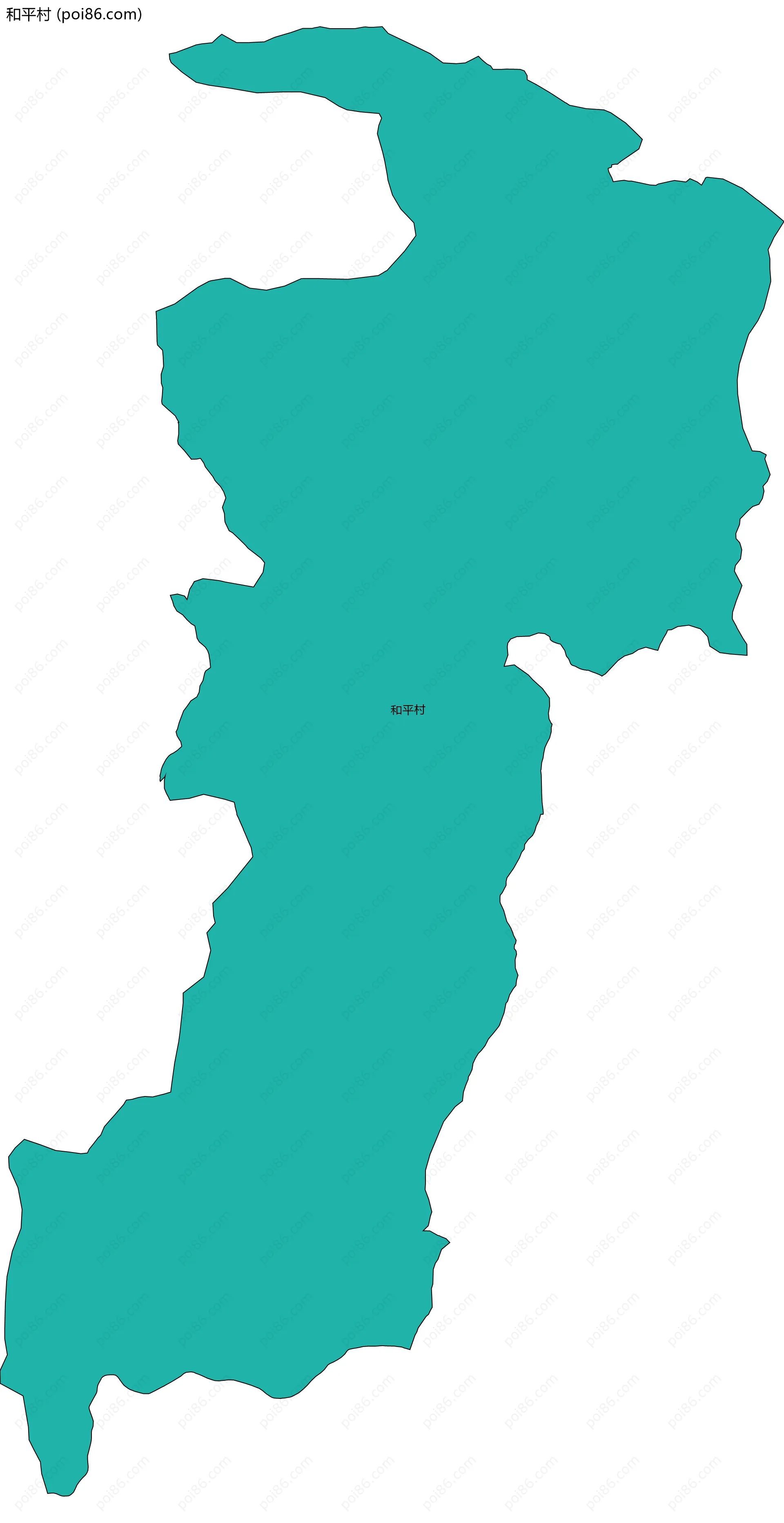 和平村边界地图
