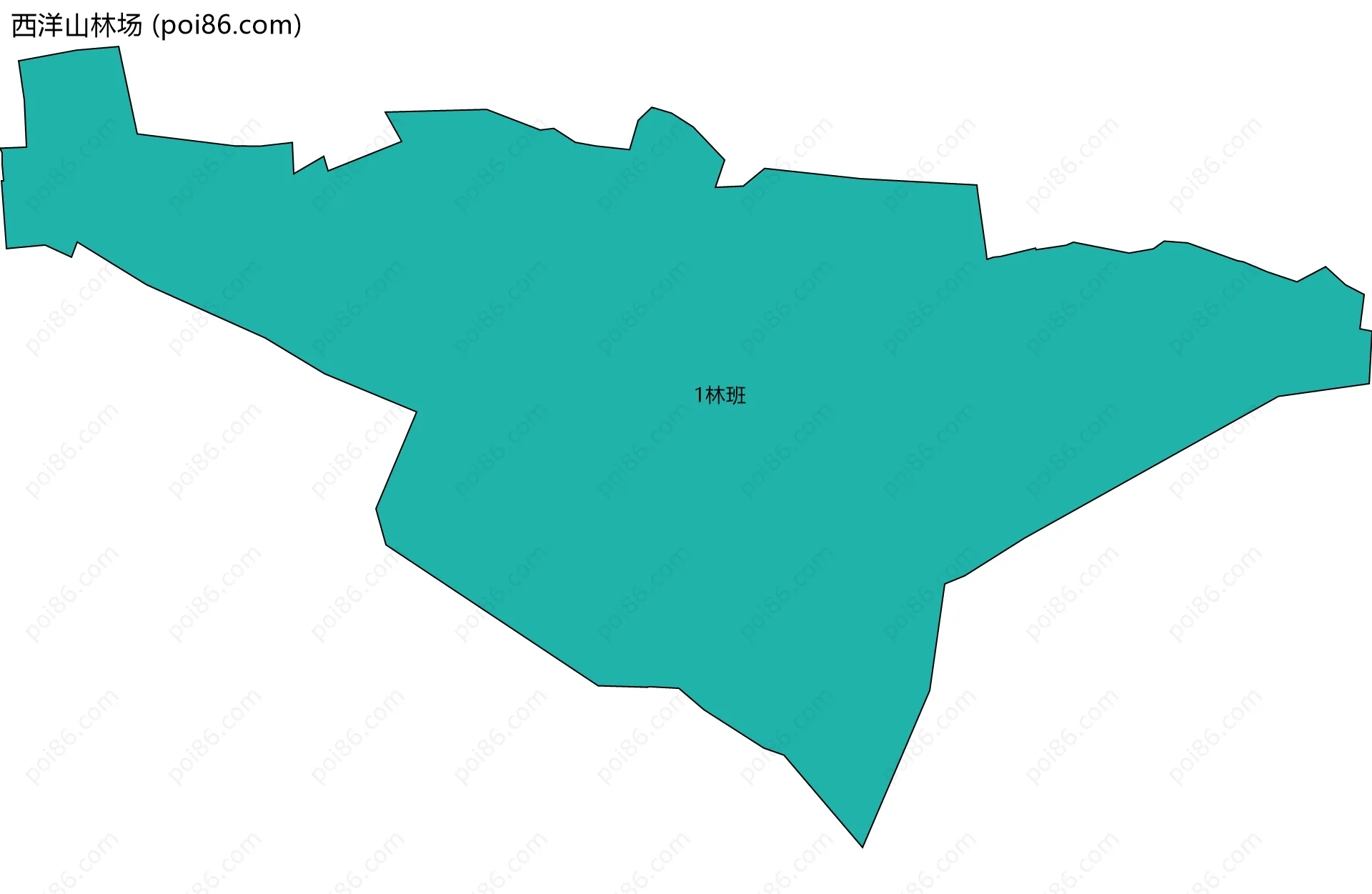 西洋山林场边界地图(五级行政区划)