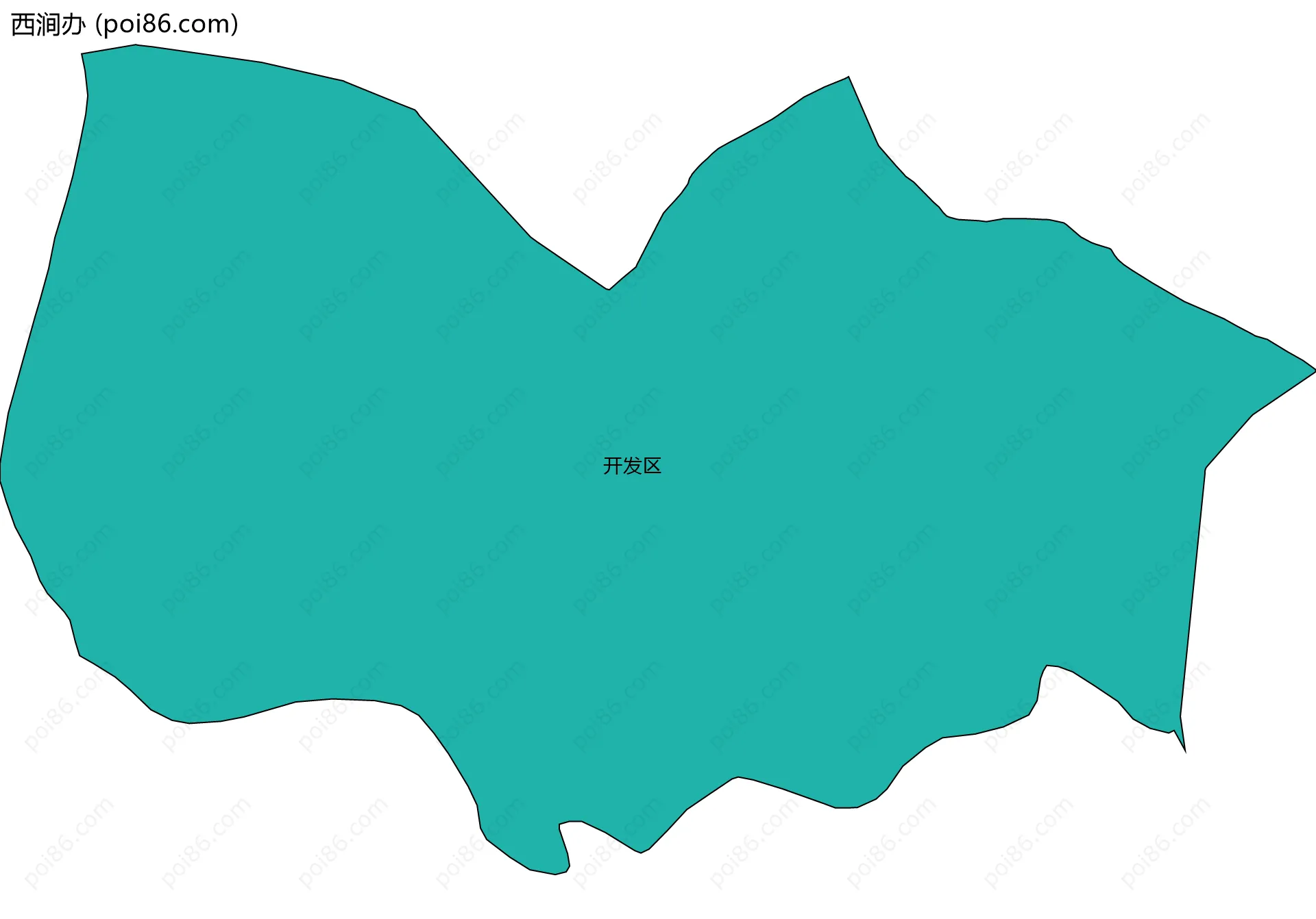 西涧办边界地图(五级行政区划)