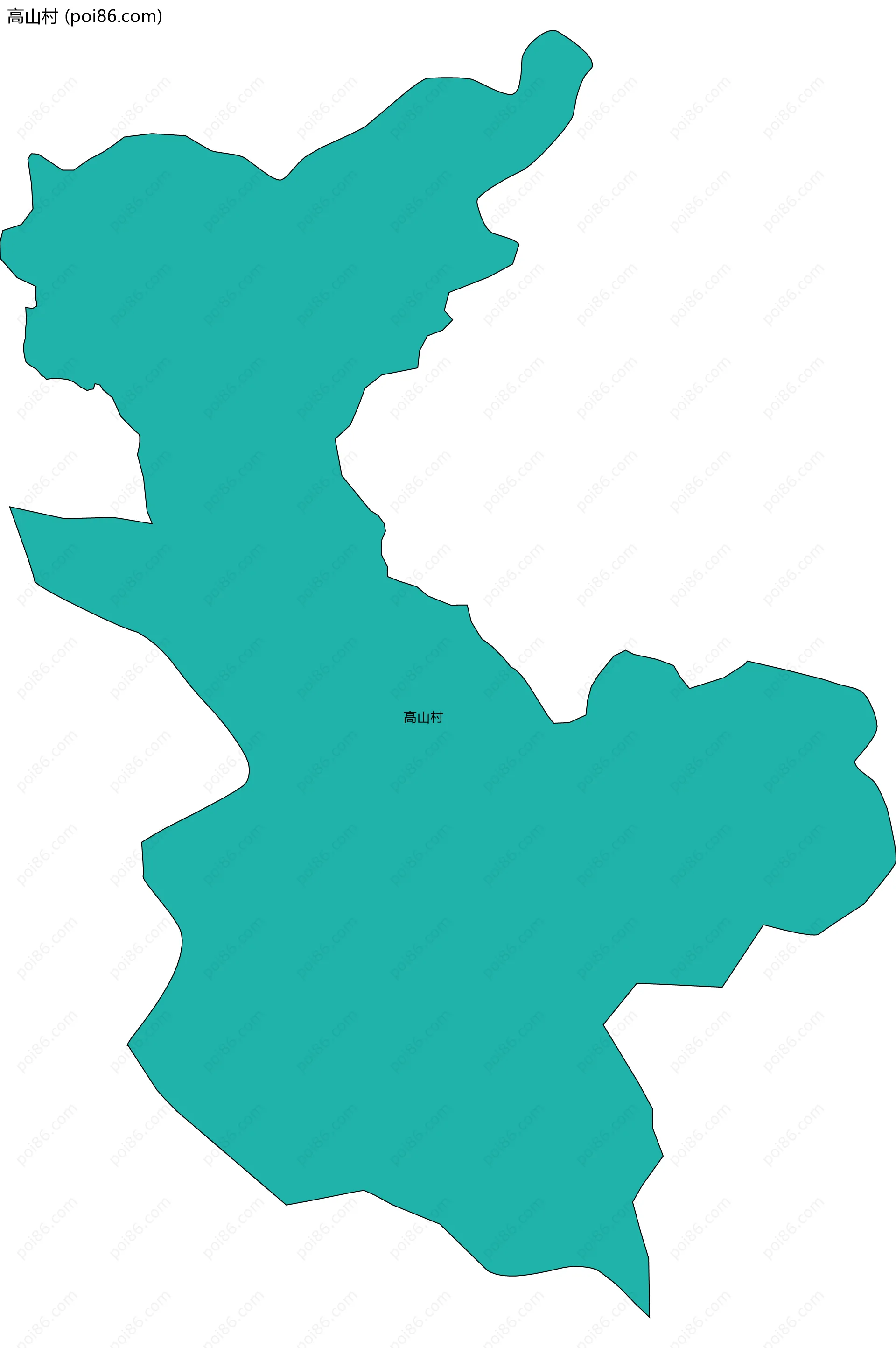 高山村边界地图