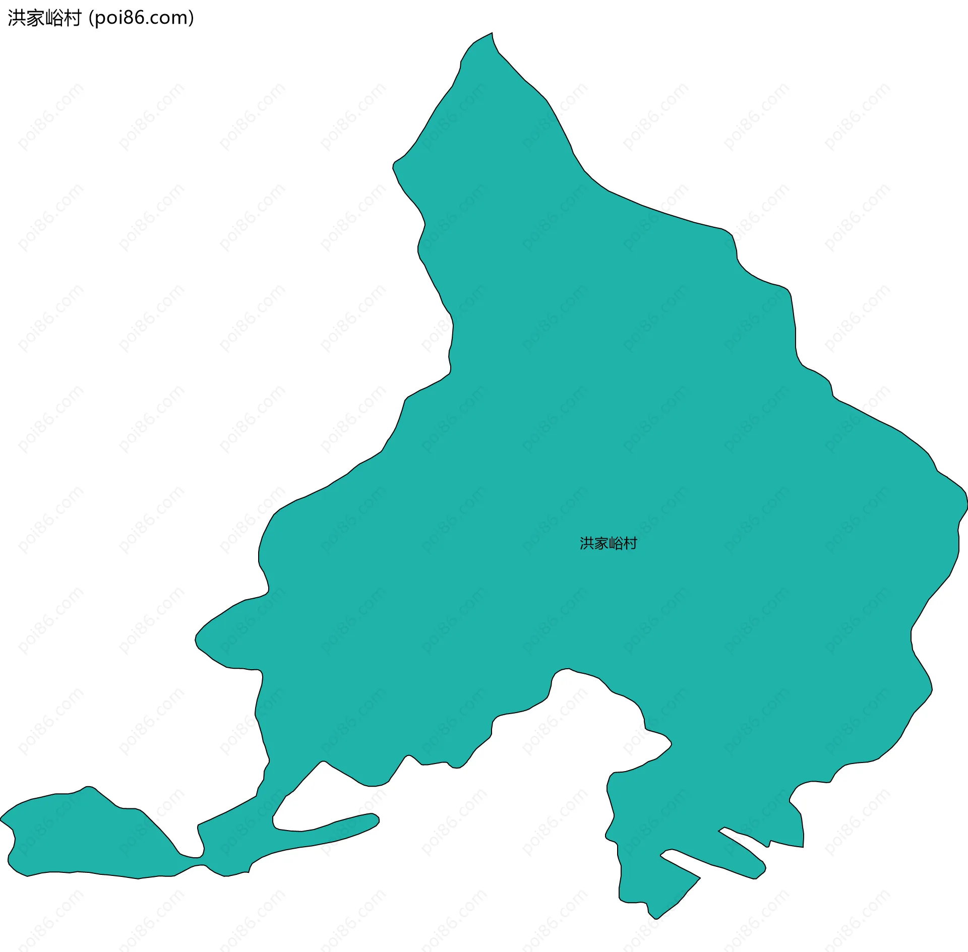 洪家峪村边界地图