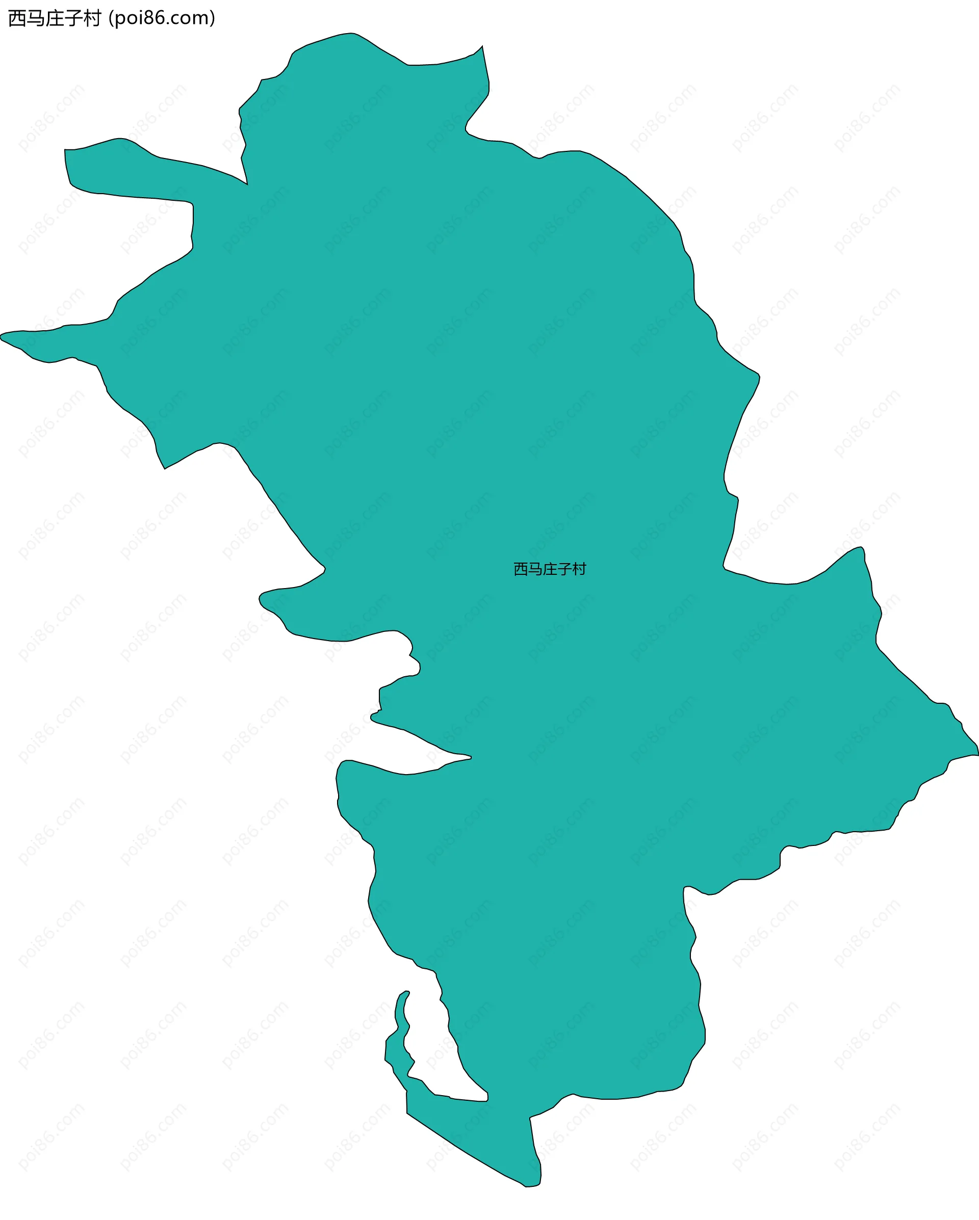 西马庄子村边界地图