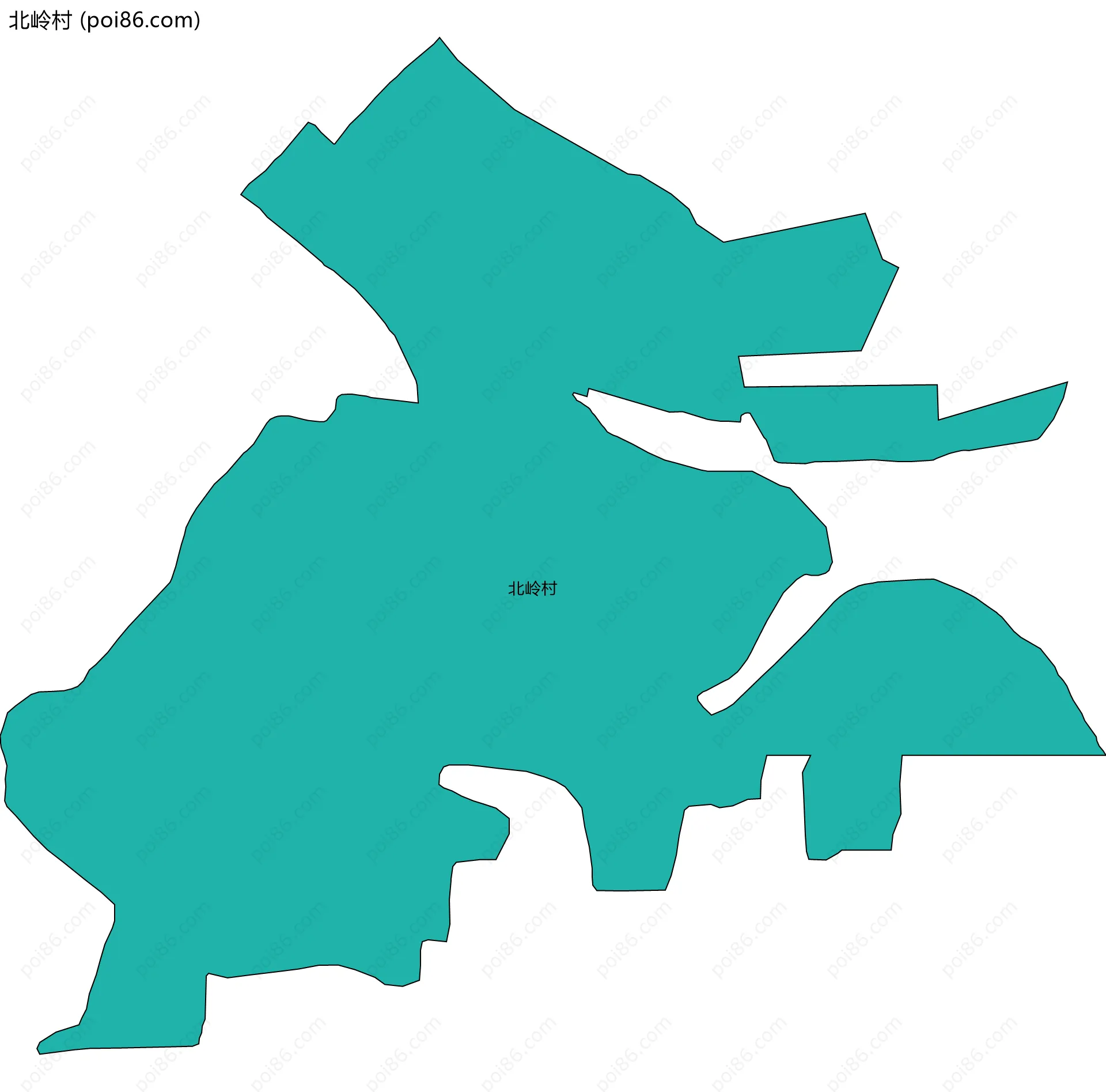 北岭村边界地图