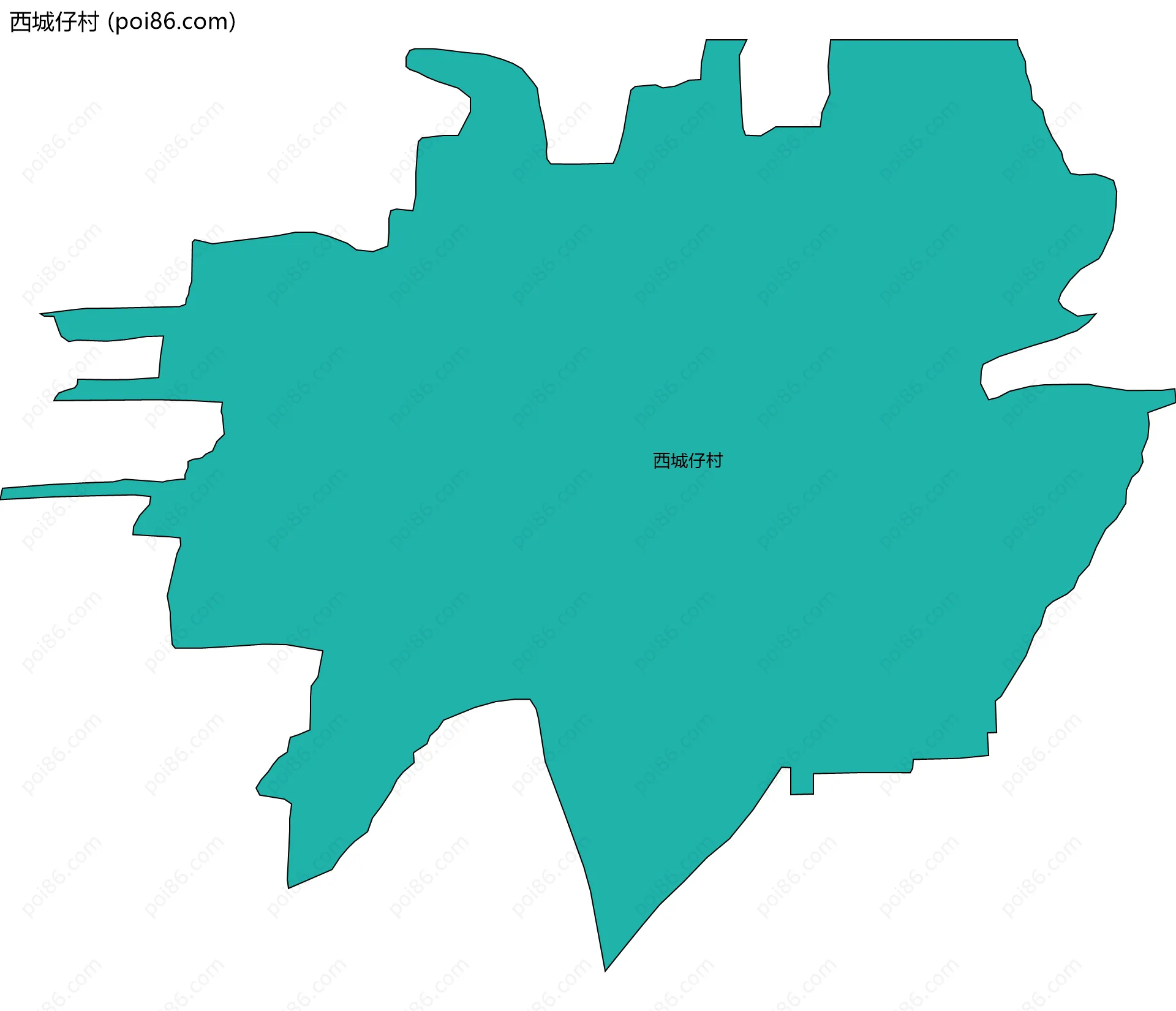 西城仔村边界地图