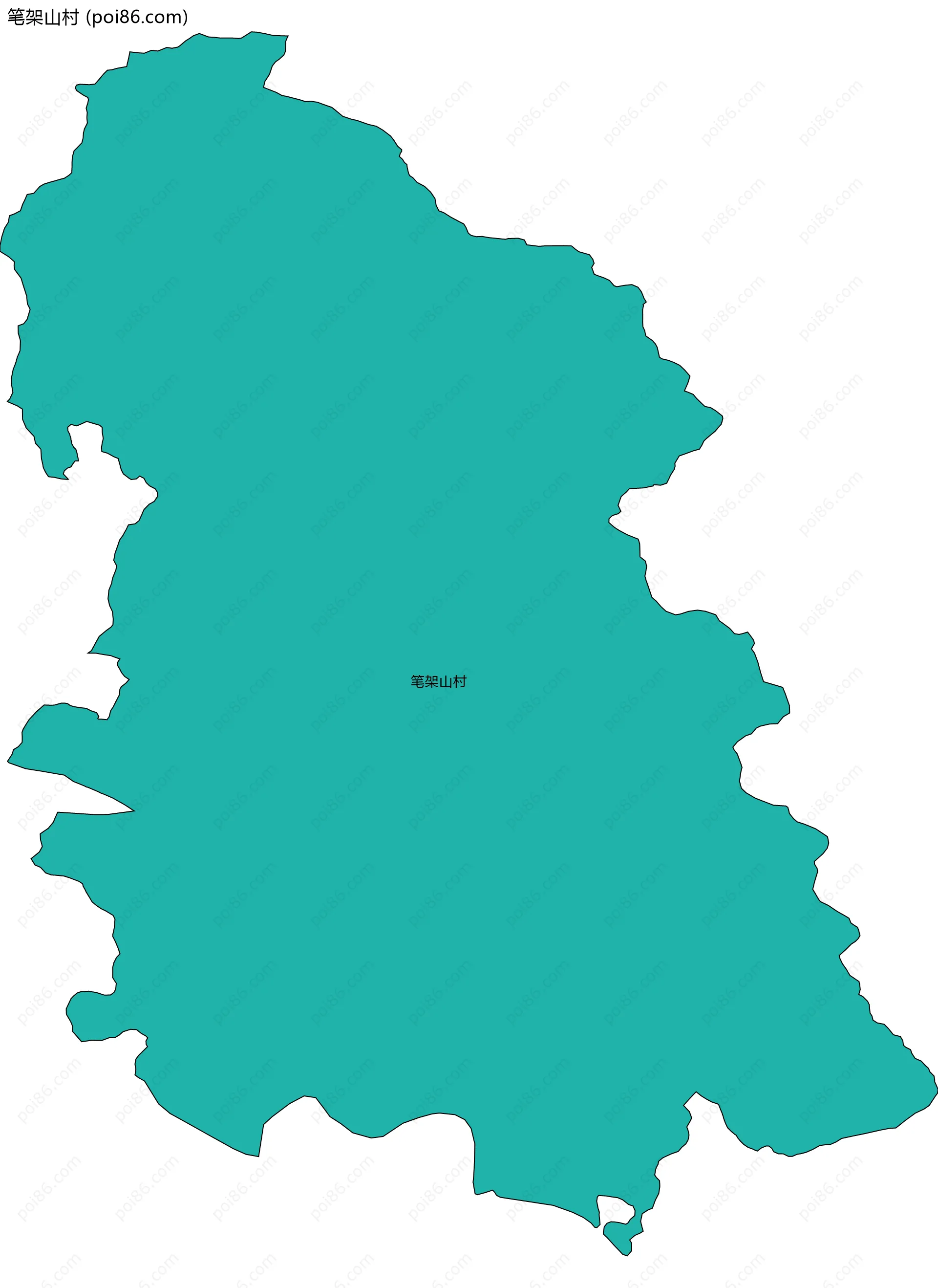 笔架山村边界地图