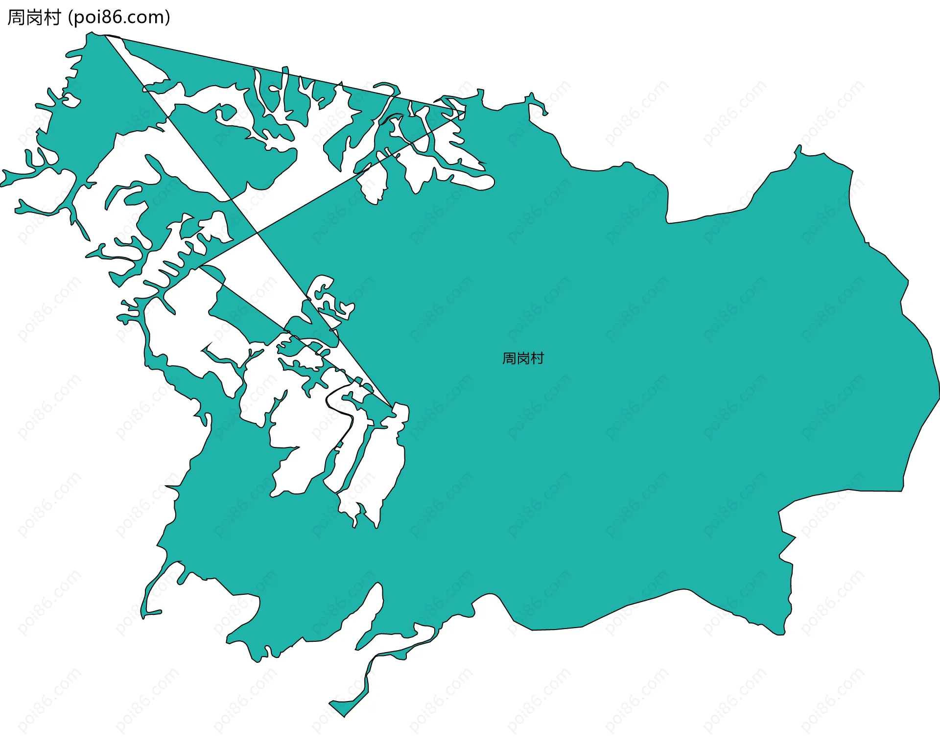 周岗村边界地图