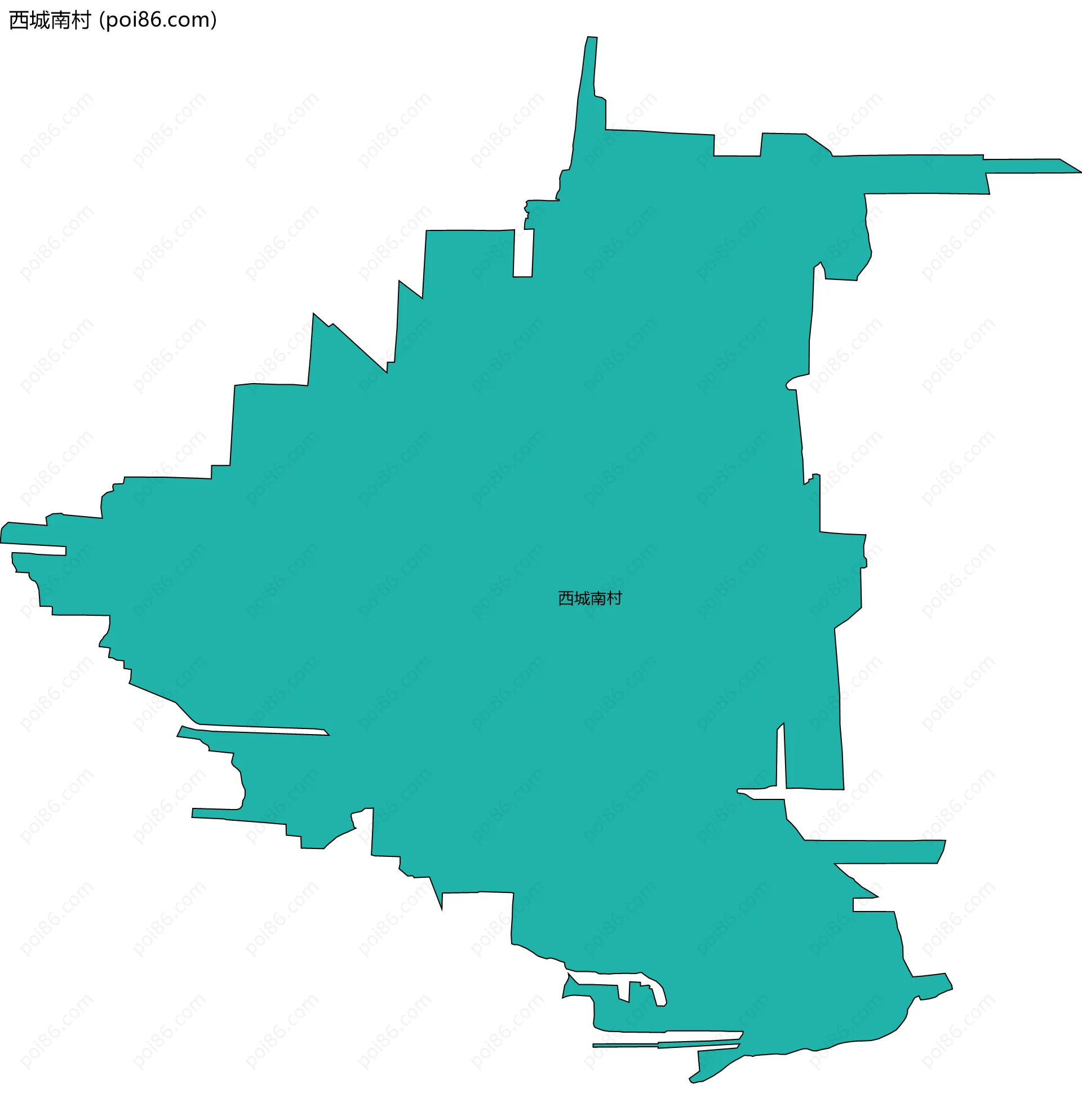 西城南村边界地图