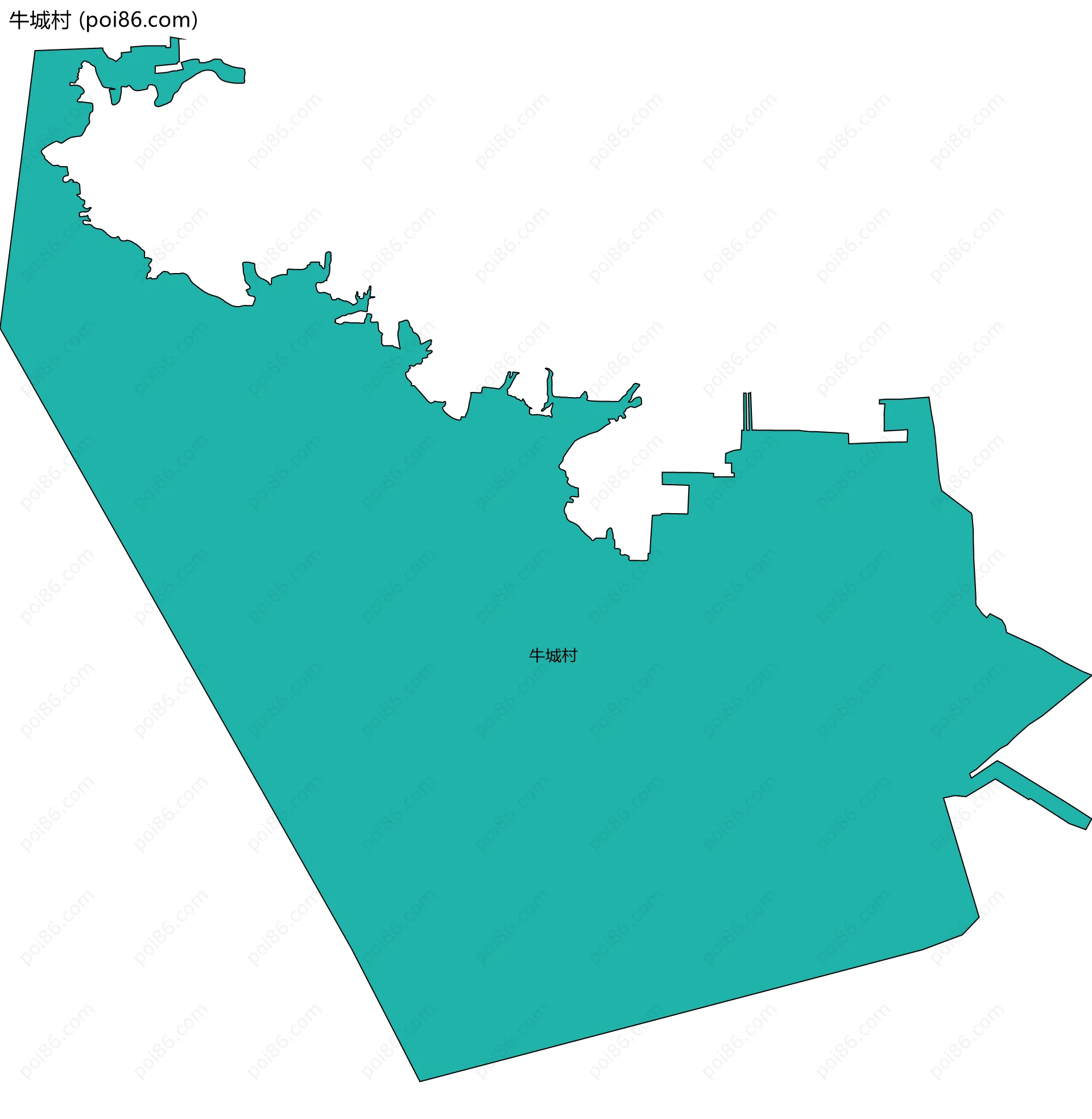牛城村边界地图