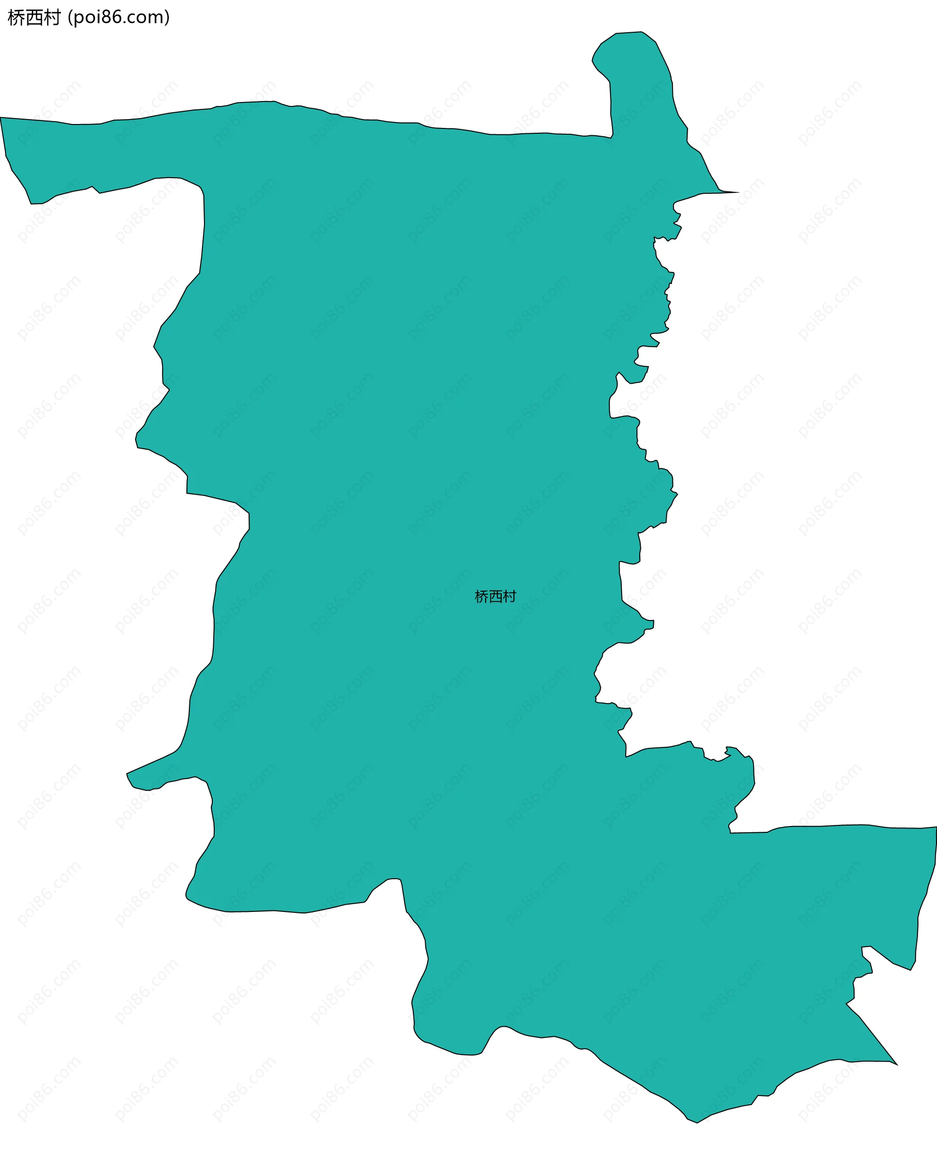桥西村边界地图