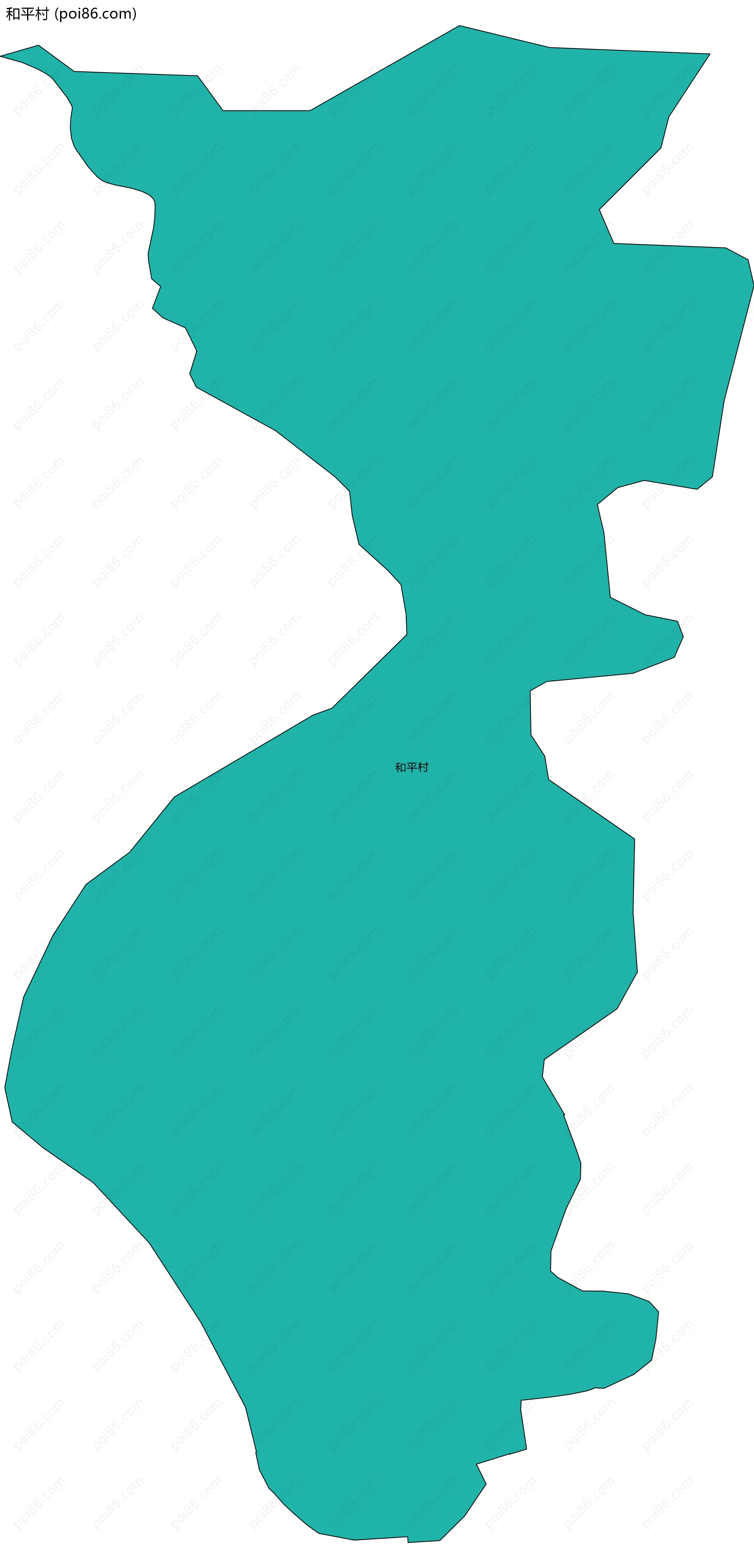 和平村边界地图