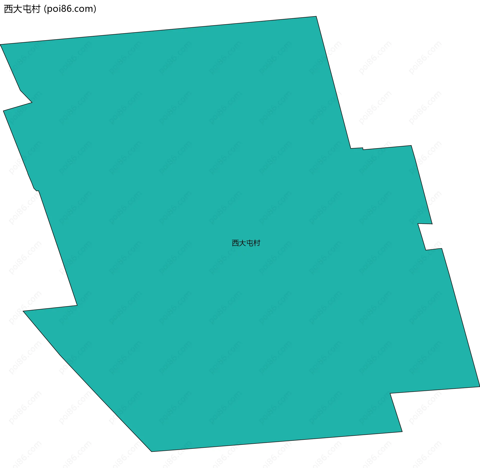 西大屯村边界地图