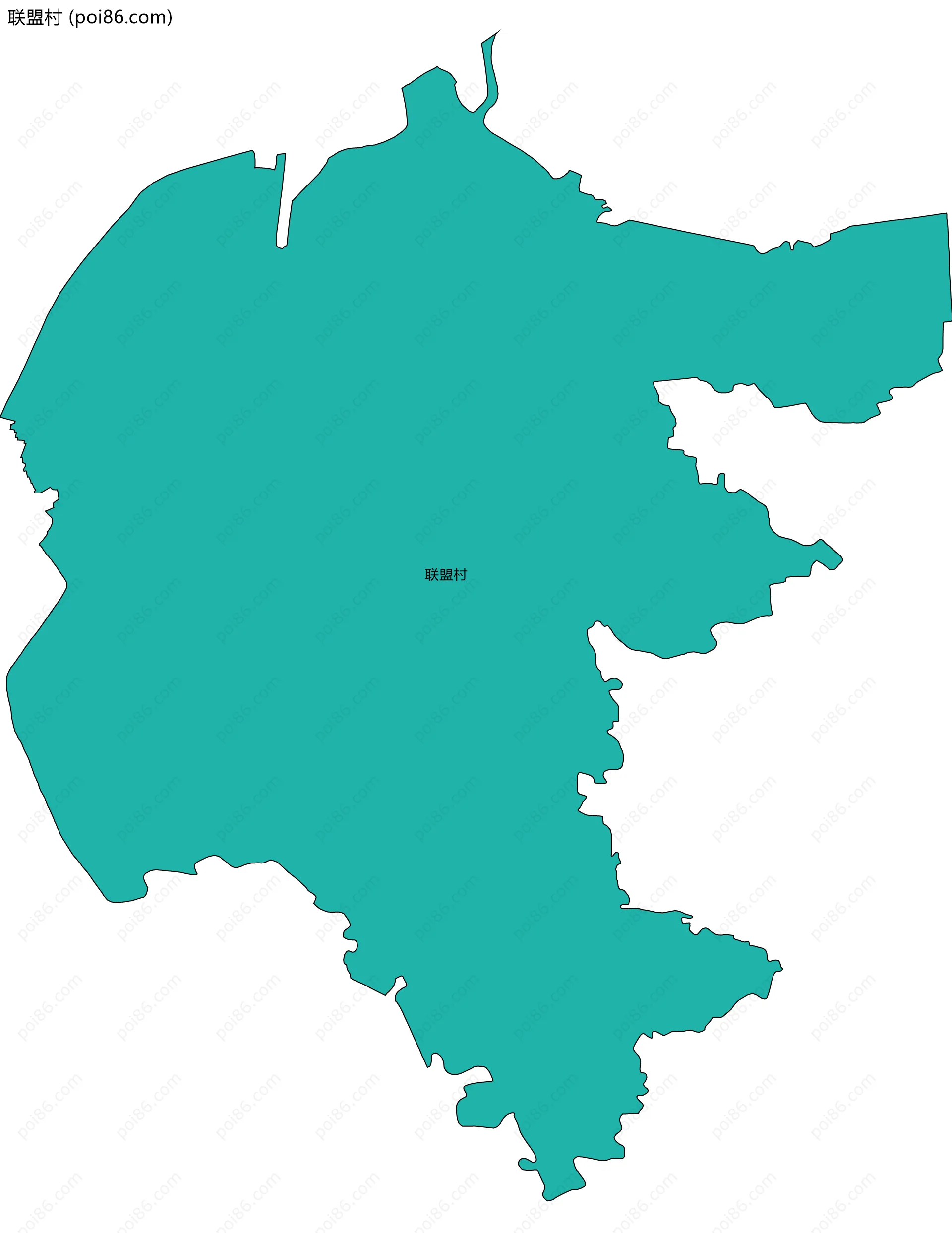 联盟村边界地图