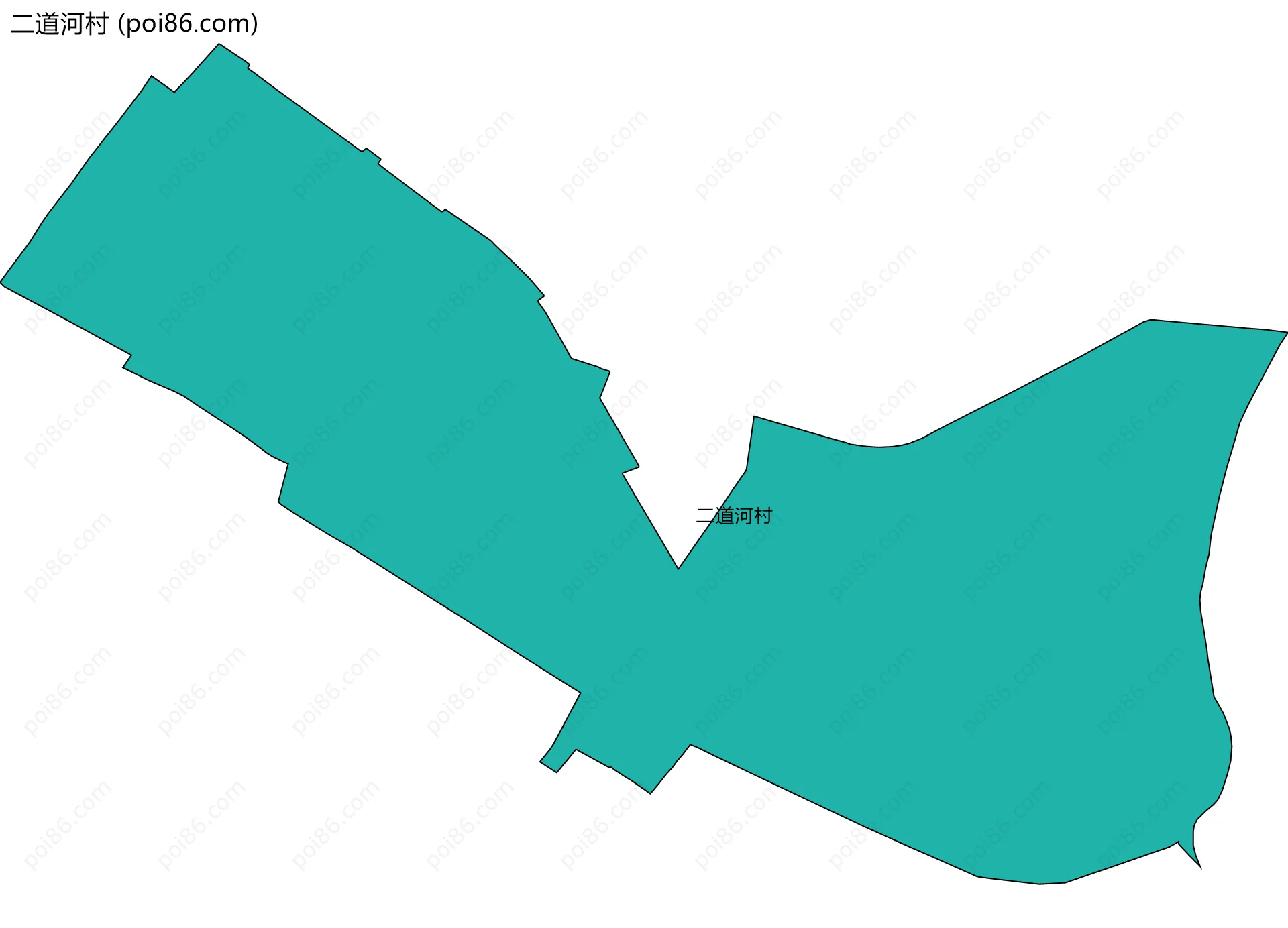 二道河村边界地图