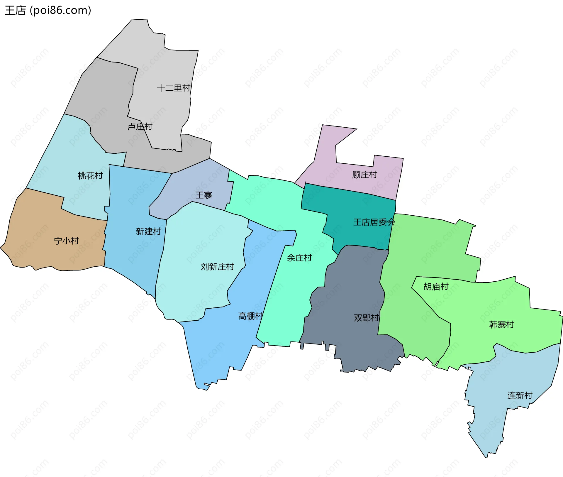 王店边界地图(五级行政区划)
