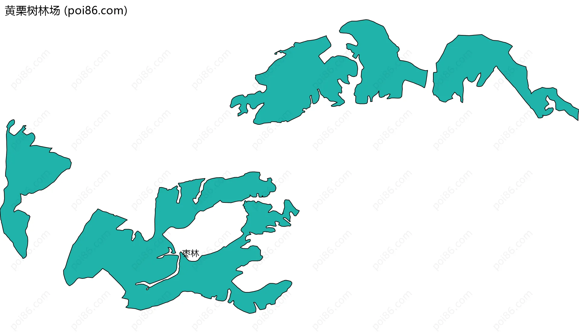 黄栗树林场边界地图(五级行政区划)