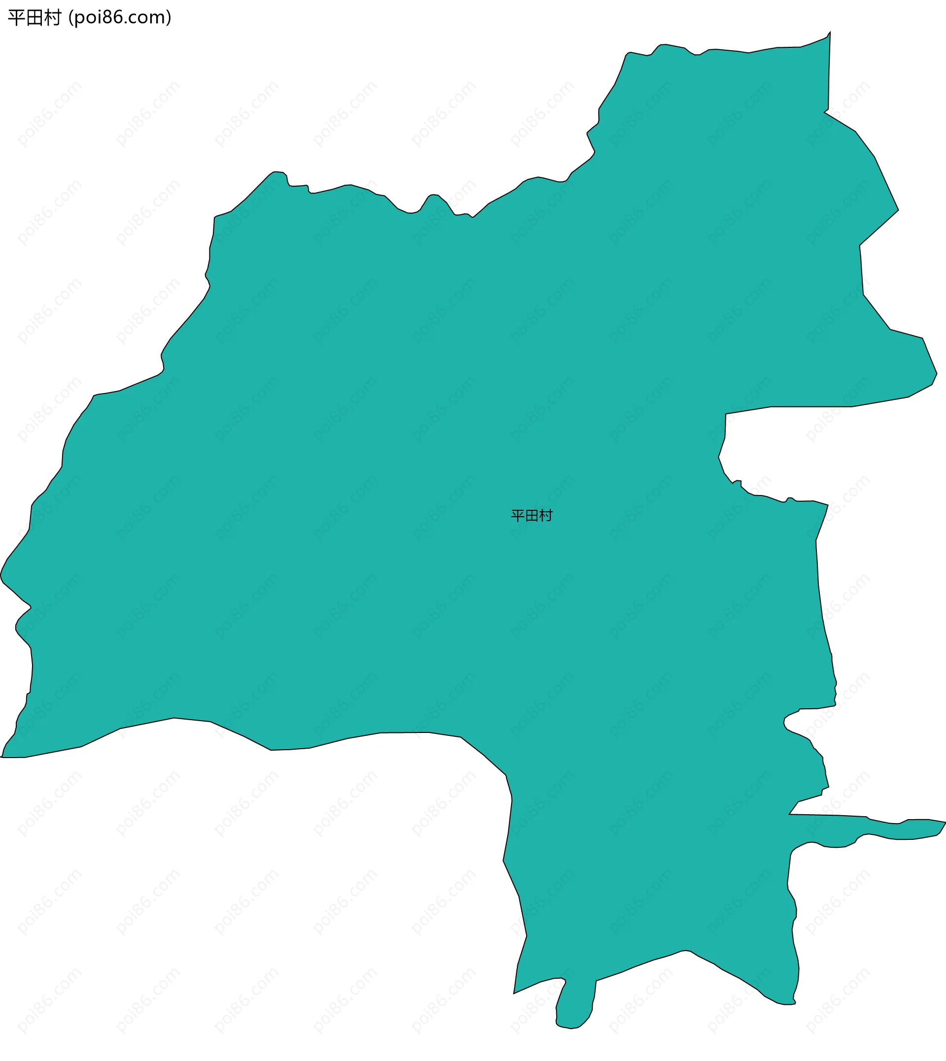 平田村边界地图