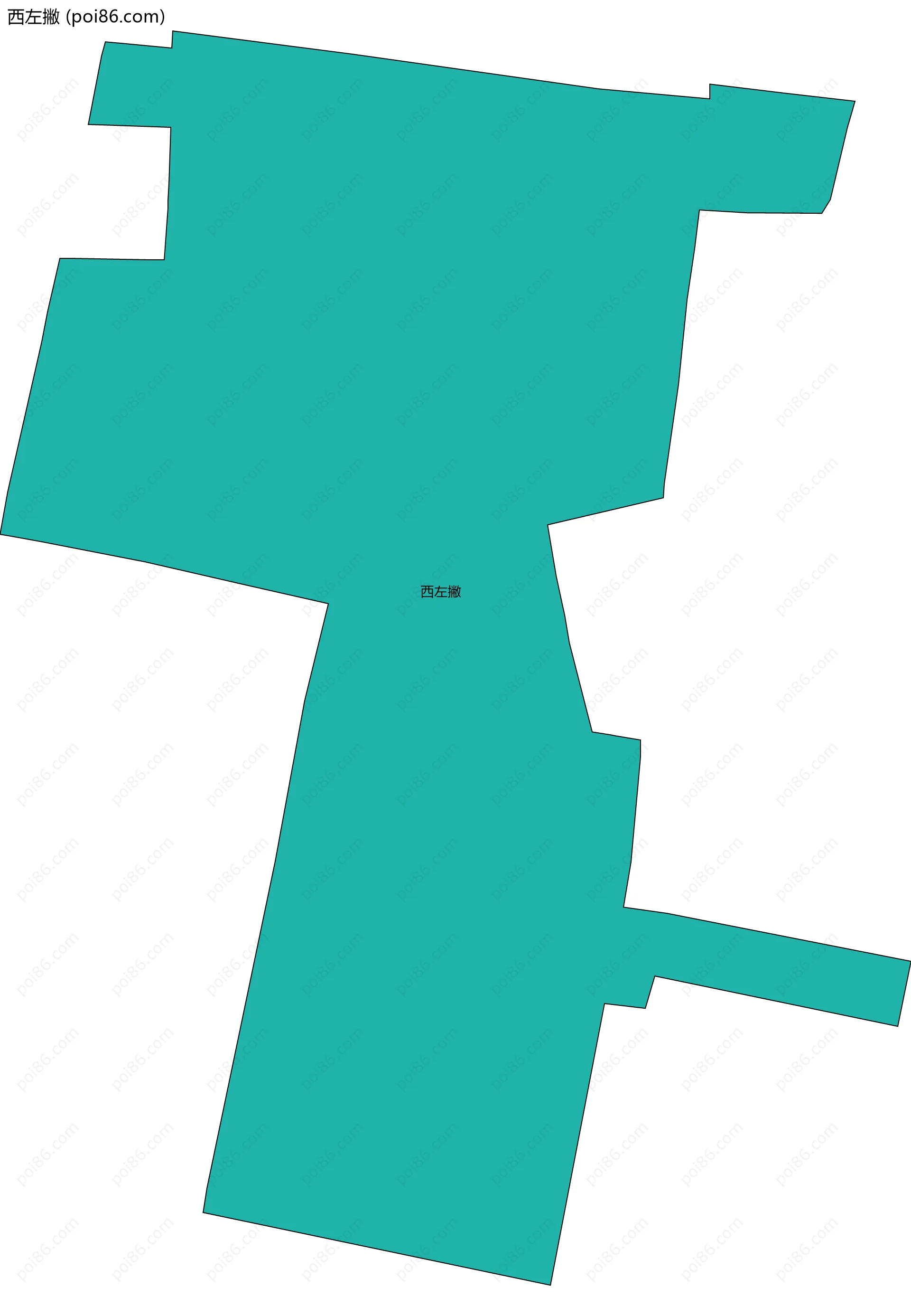 西左撇边界地图