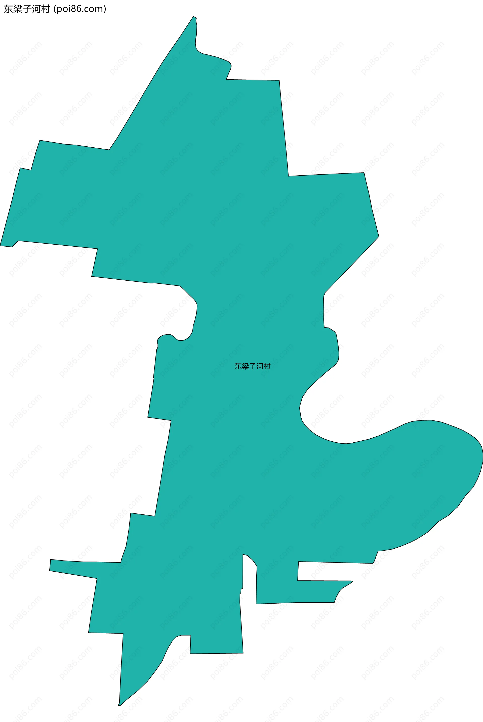 东梁子河村边界地图