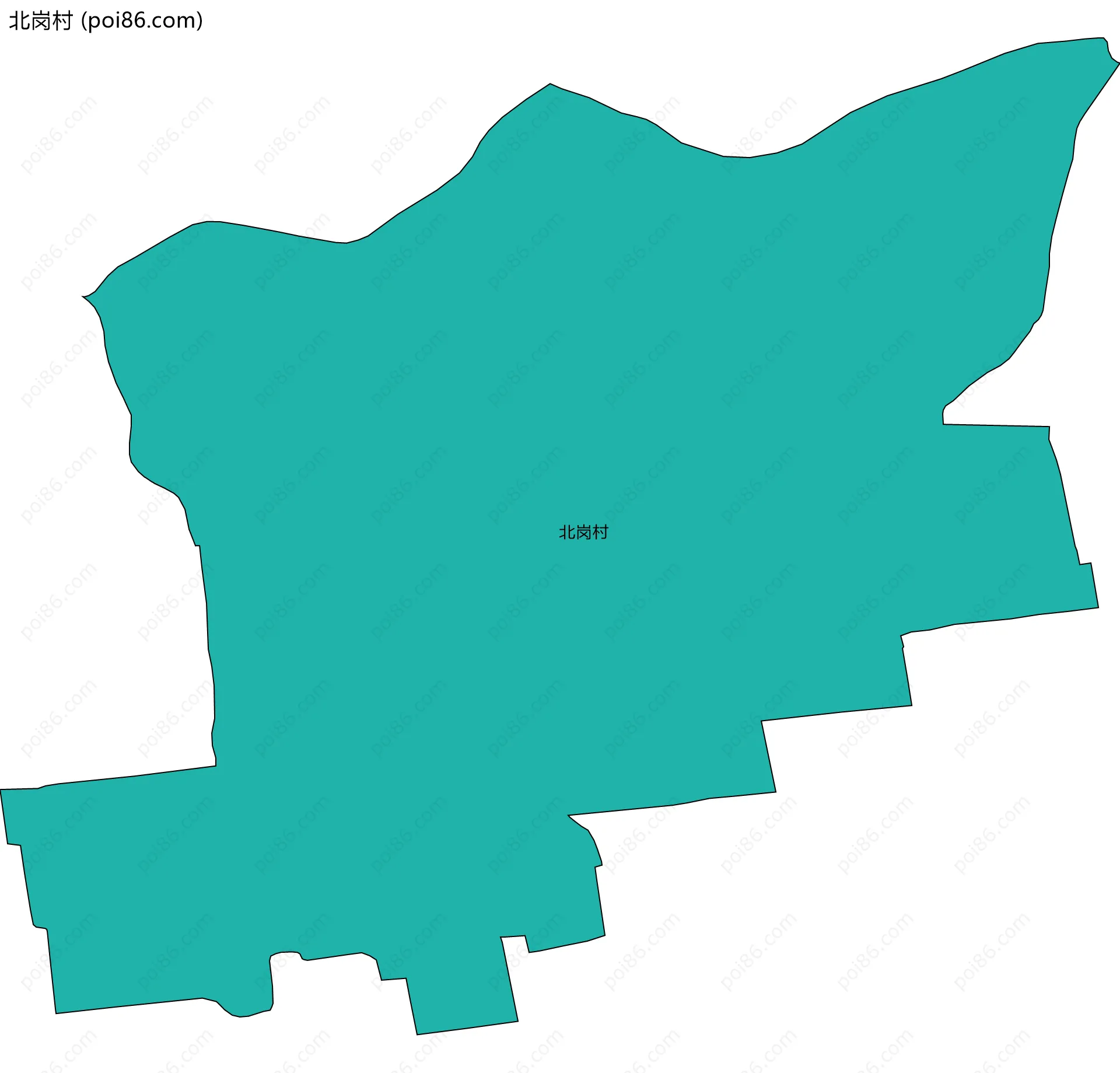 北岗村边界地图