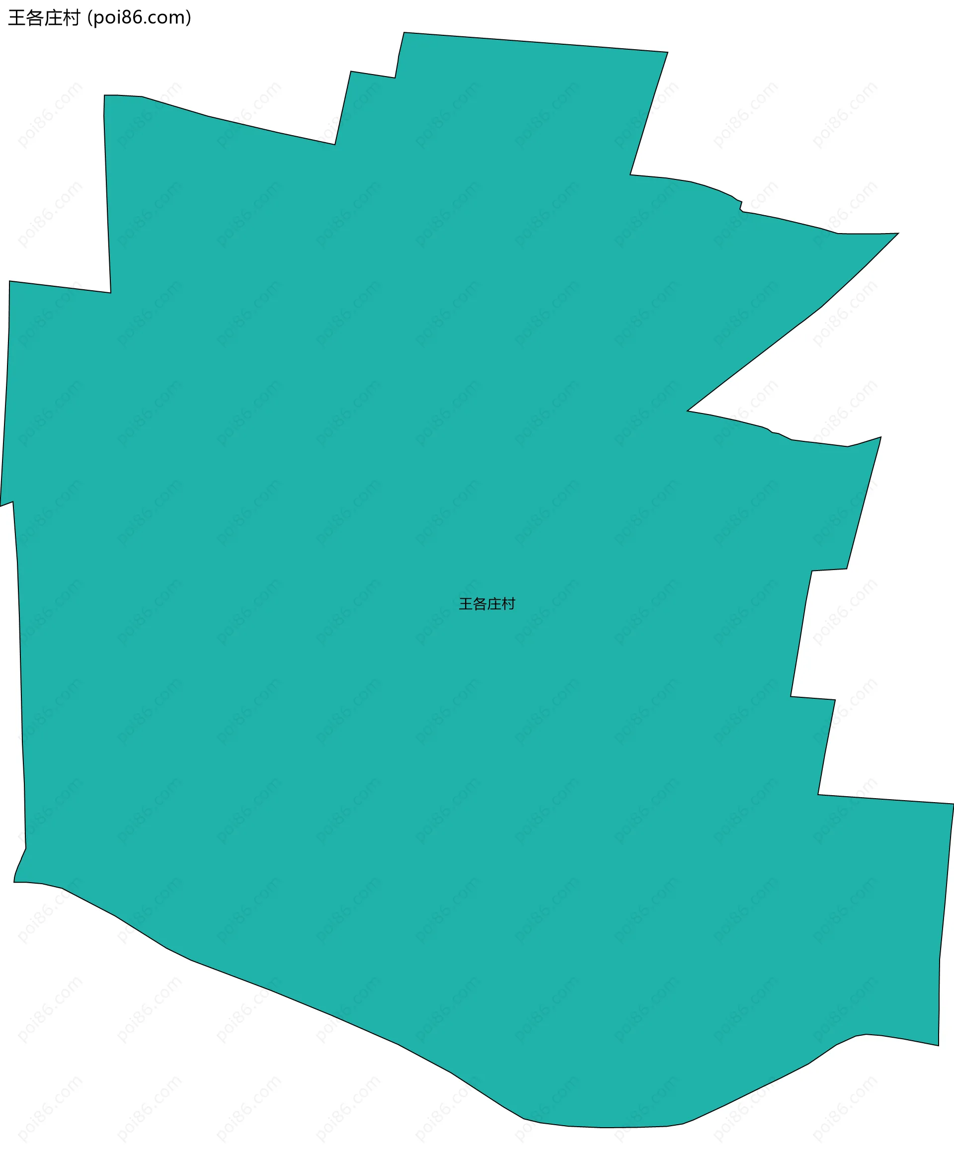 王各庄村边界地图