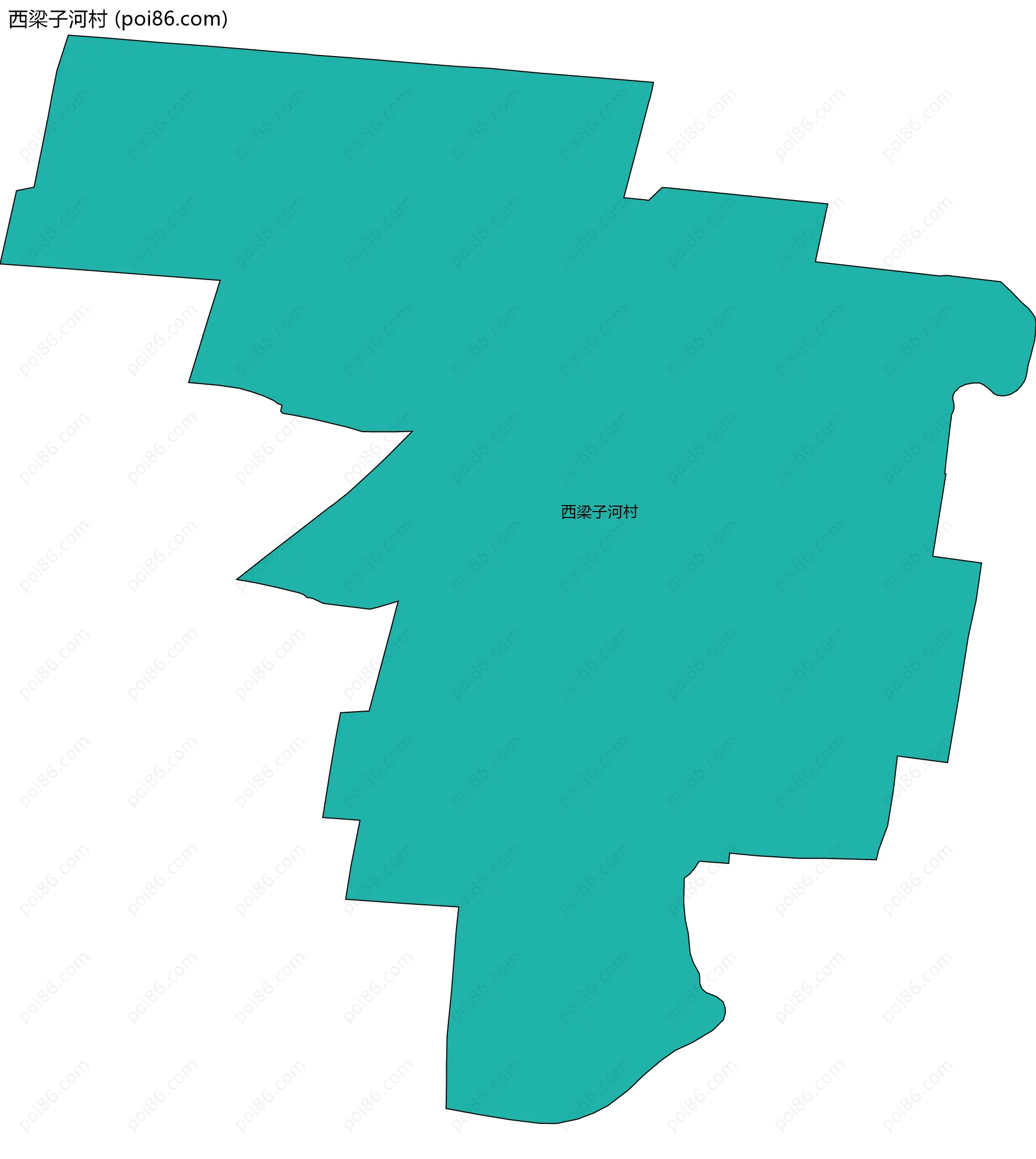 西梁子河村边界地图