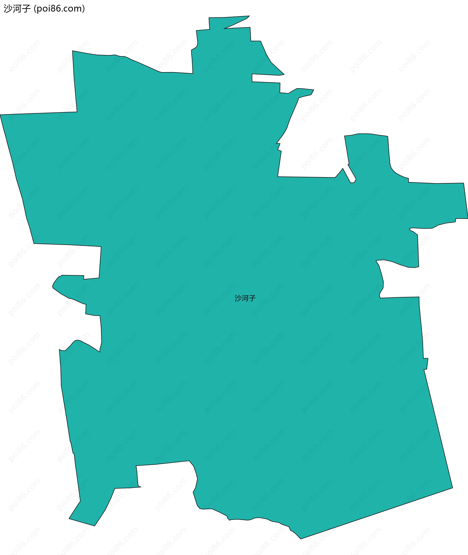 沙河子边界地图