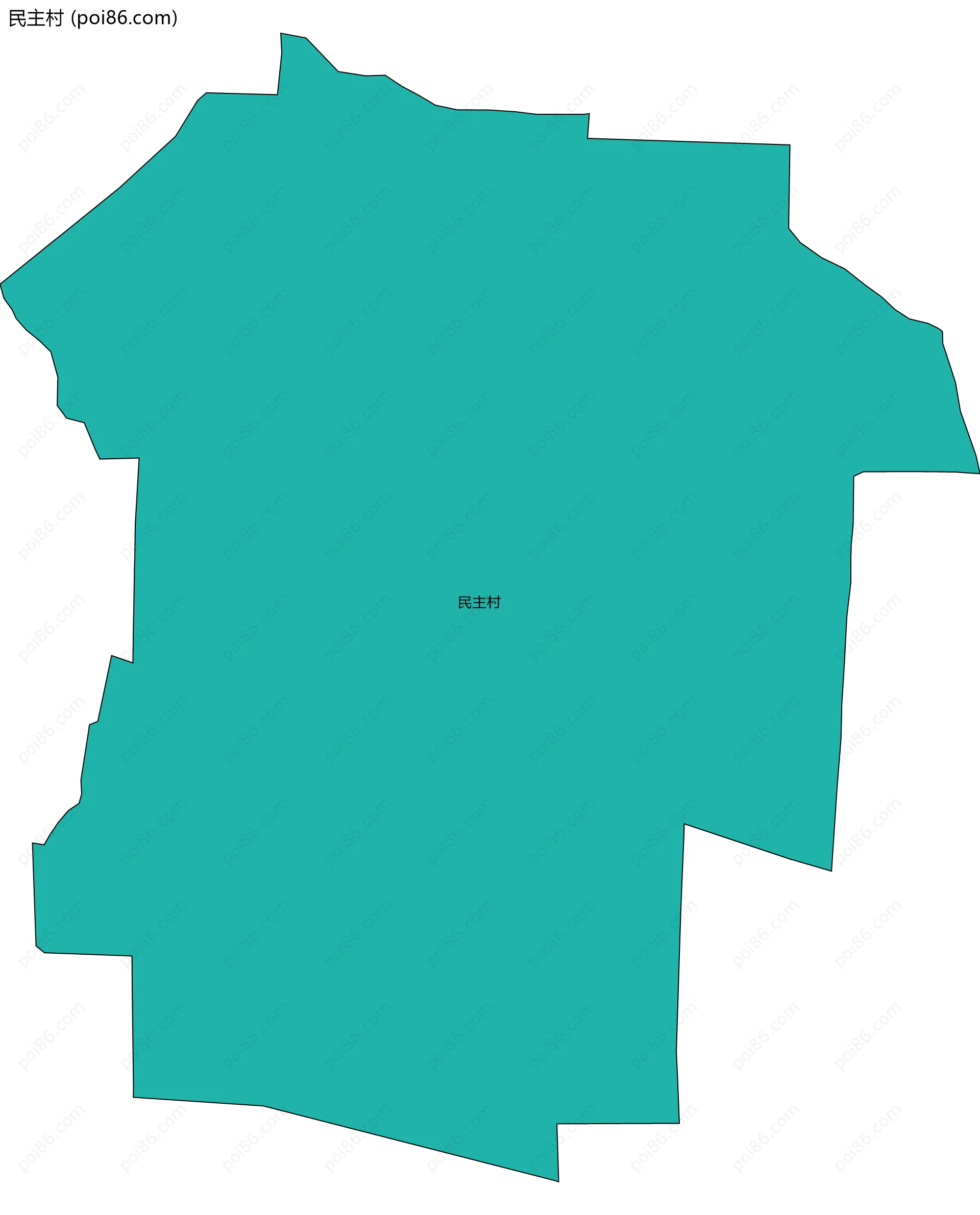 民主村边界地图