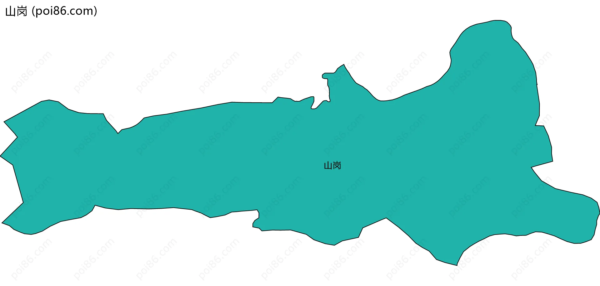 山岗边界地图