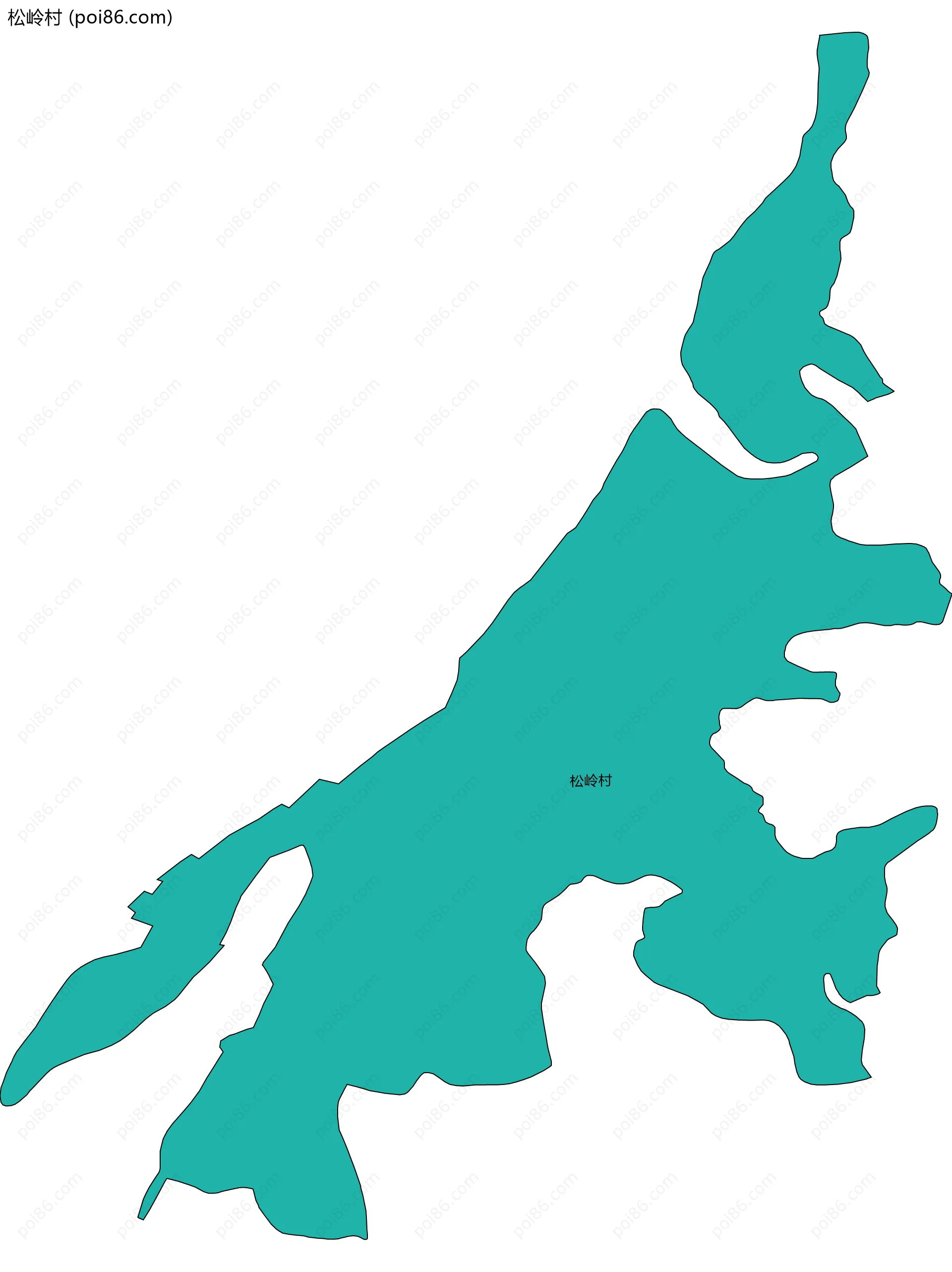 松岭村边界地图