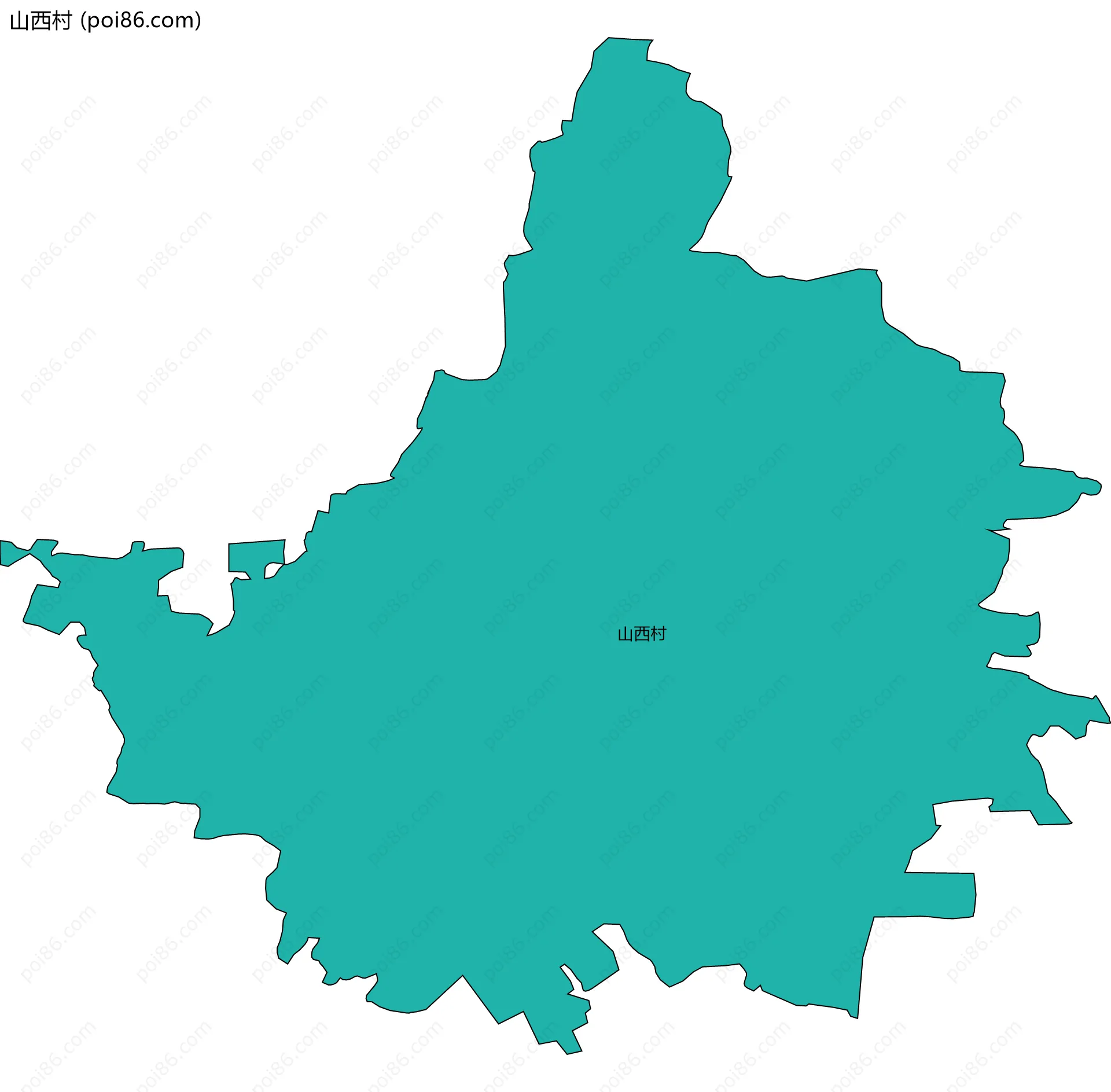山西村边界地图