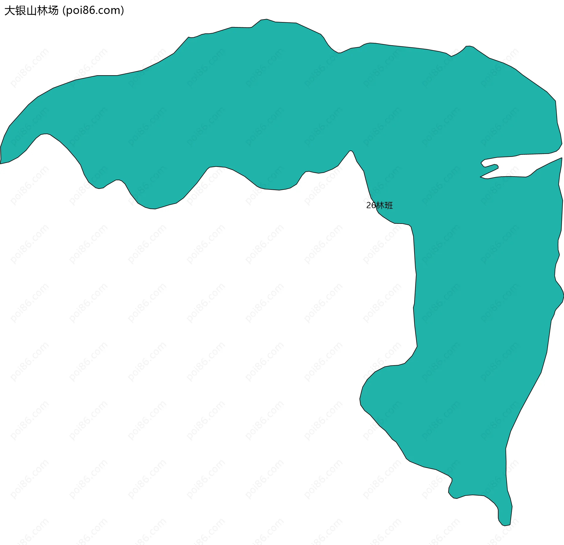 大银山林场边界地图(五级行政区划)