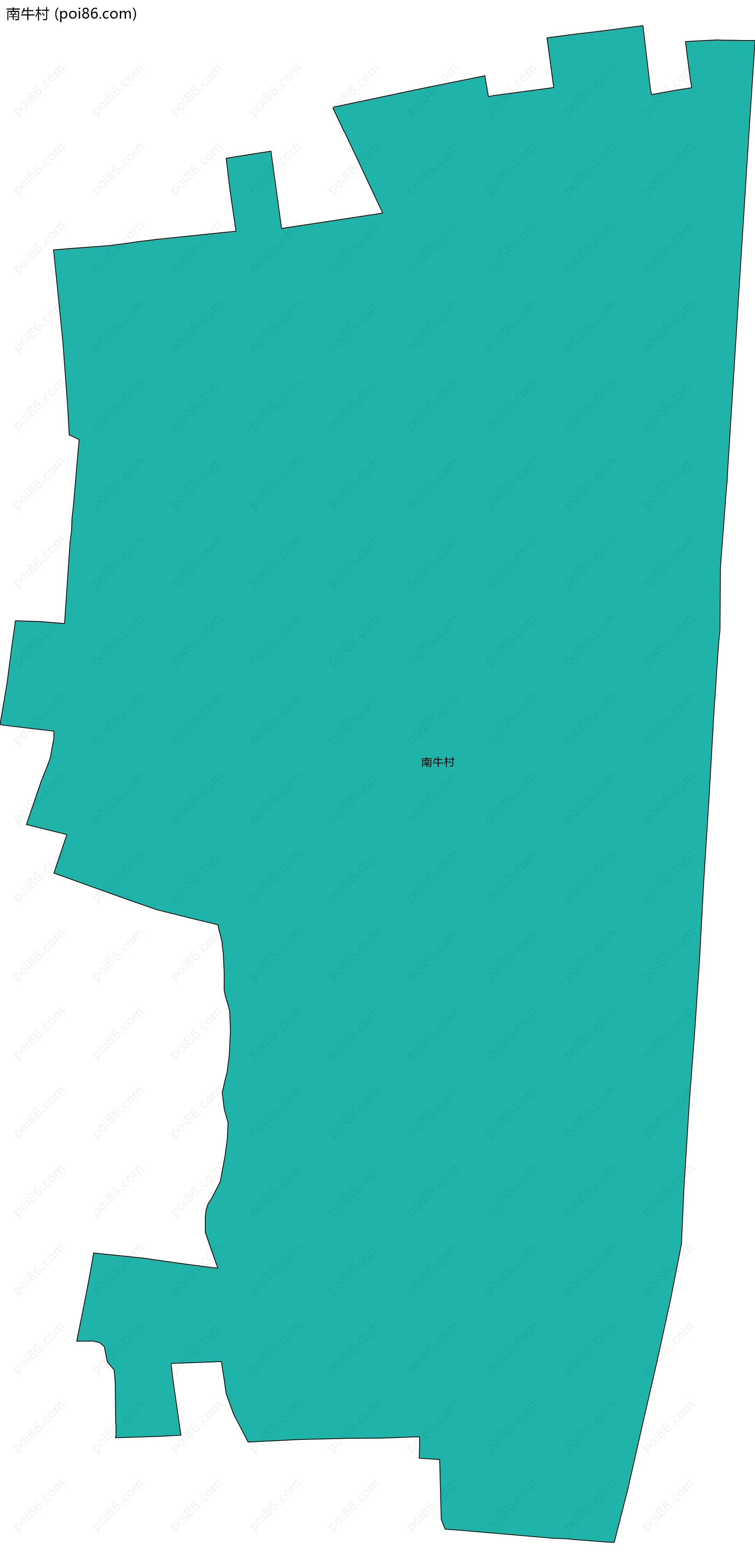 南牛村边界地图