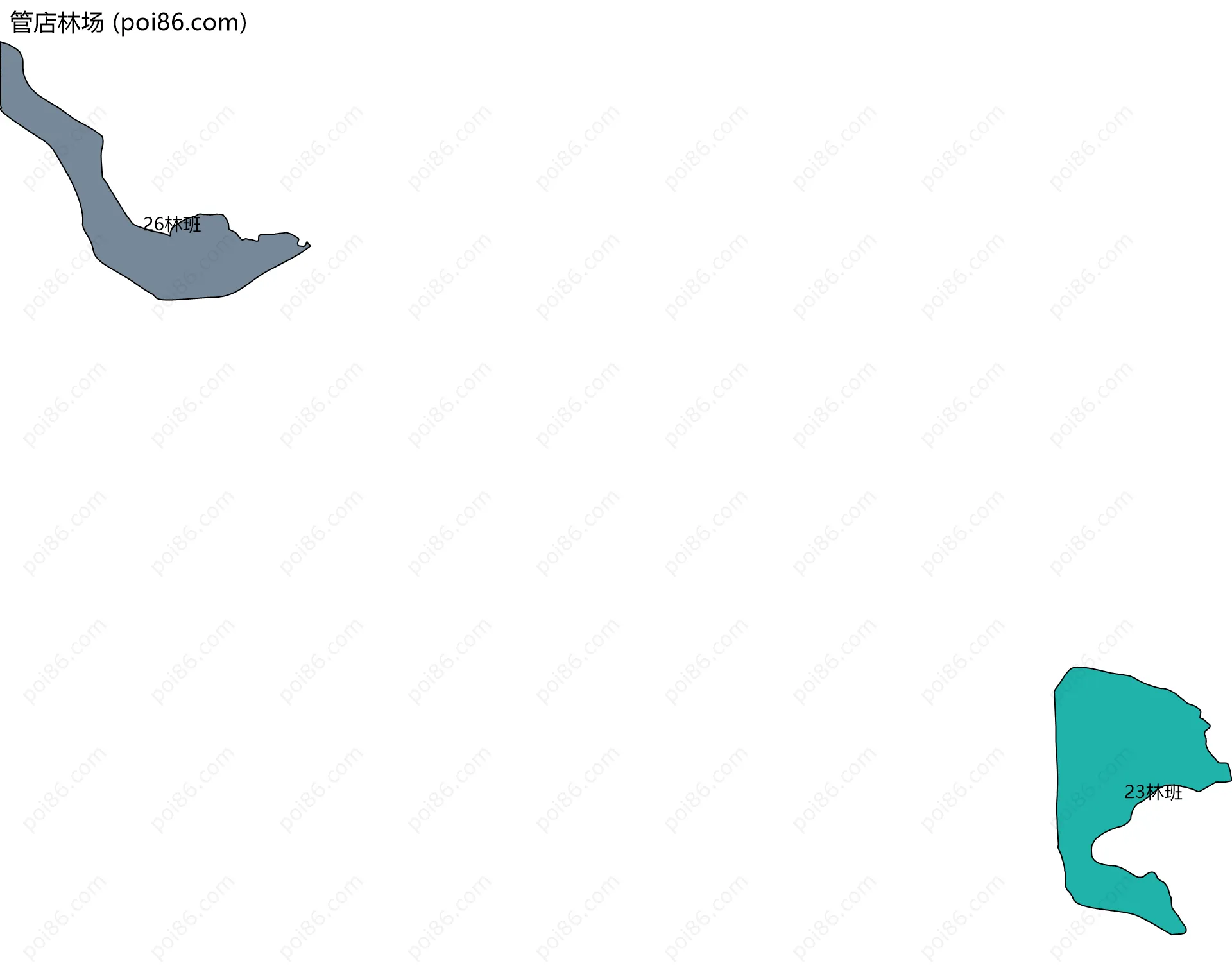 管店林场边界地图(五级行政区划)