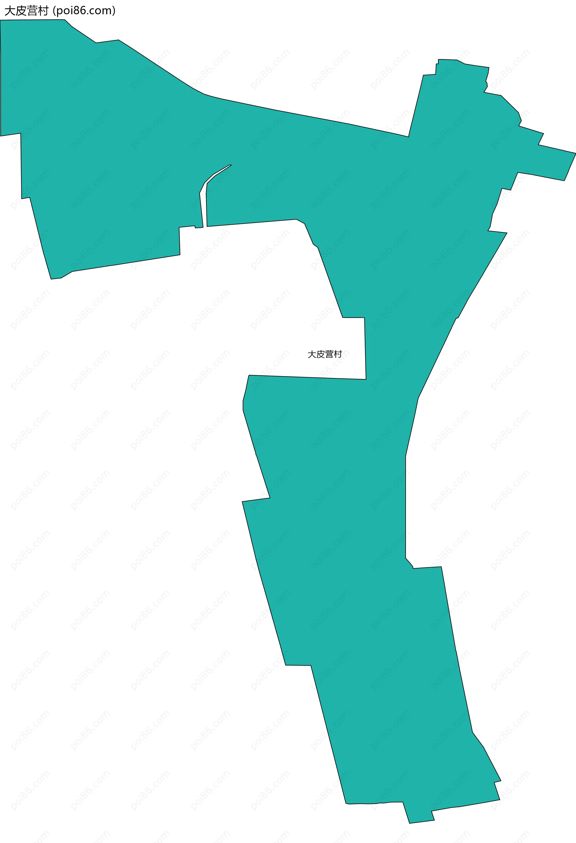 大皮营村边界地图