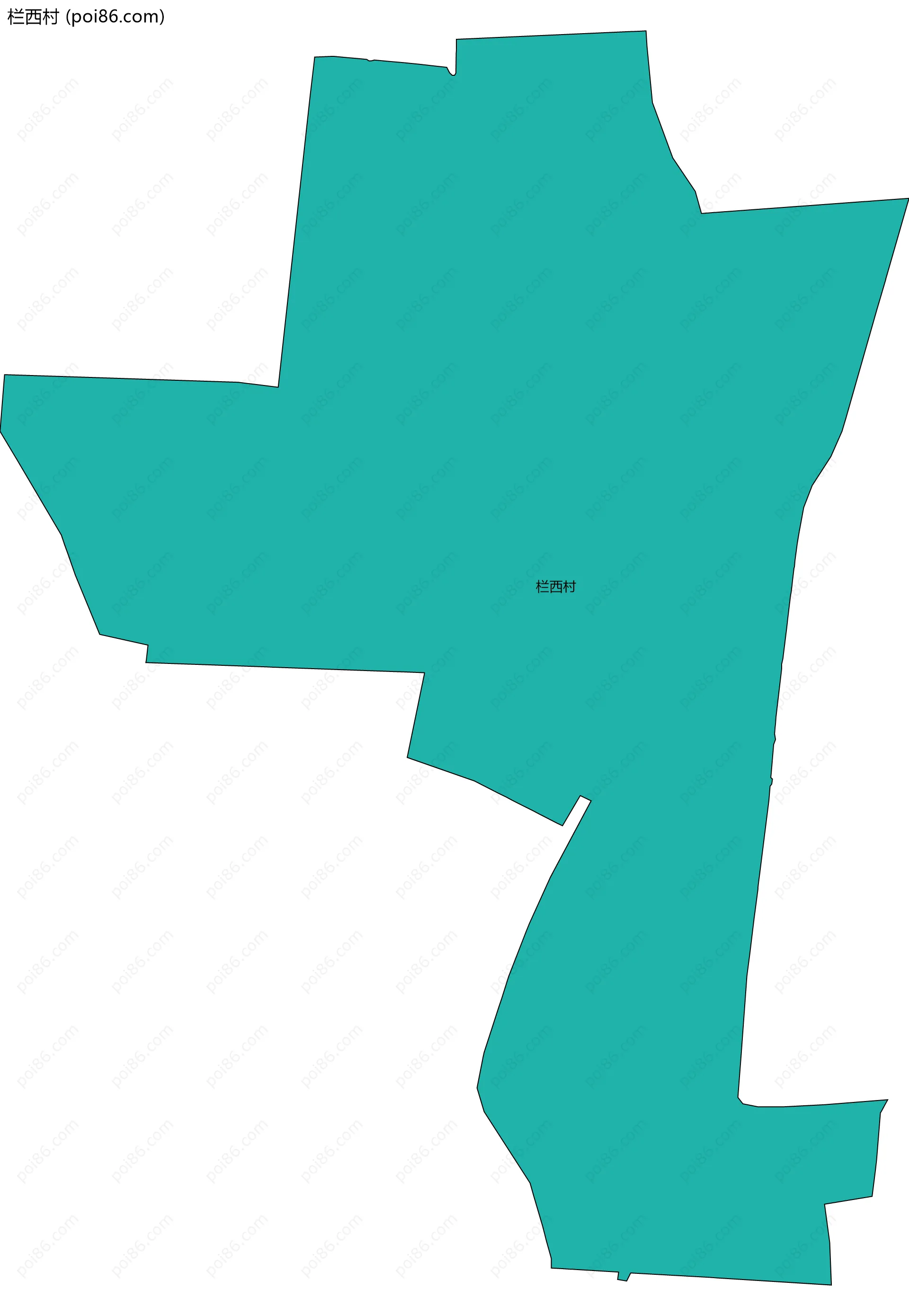 栏西村边界地图