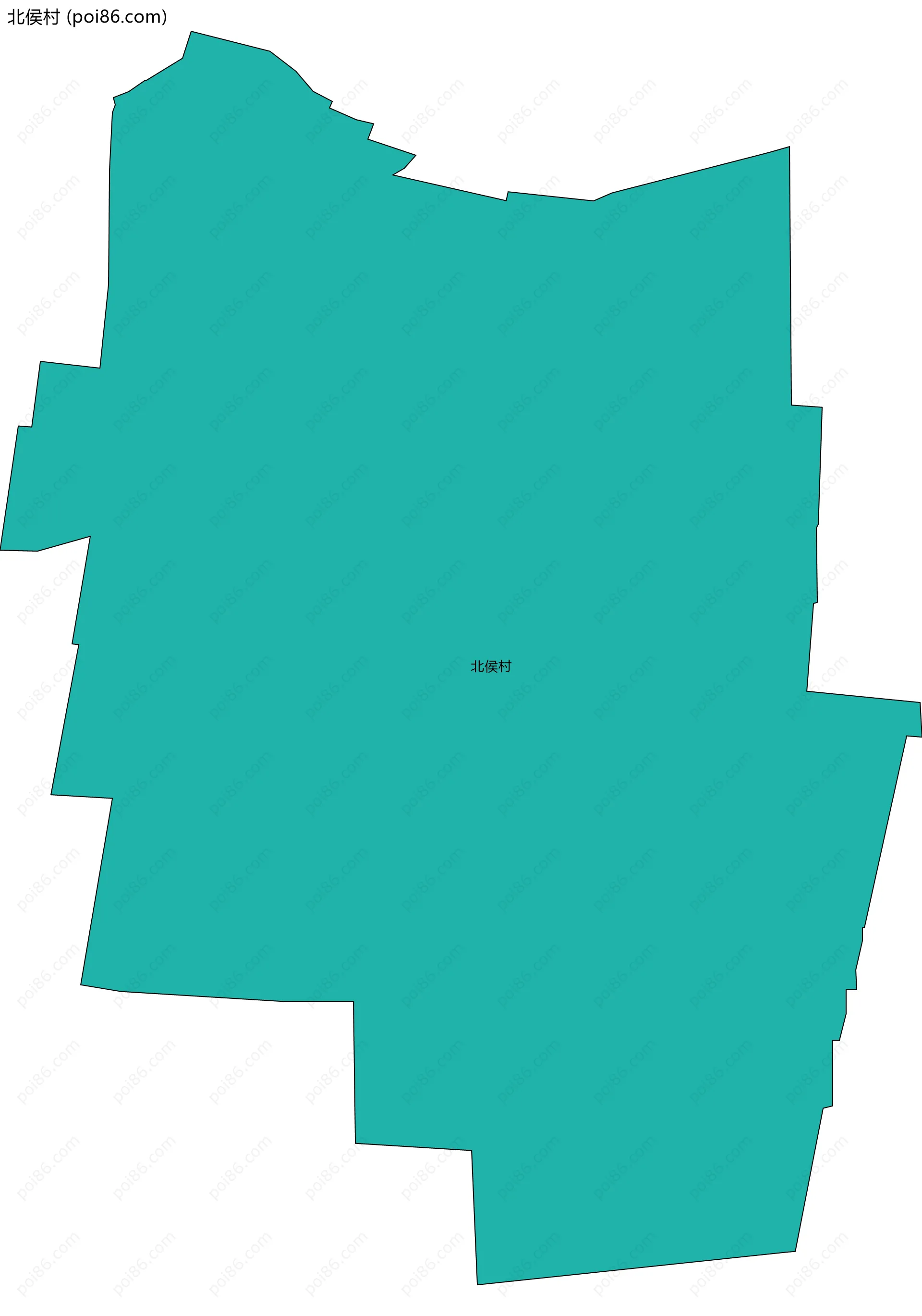 北侯村边界地图