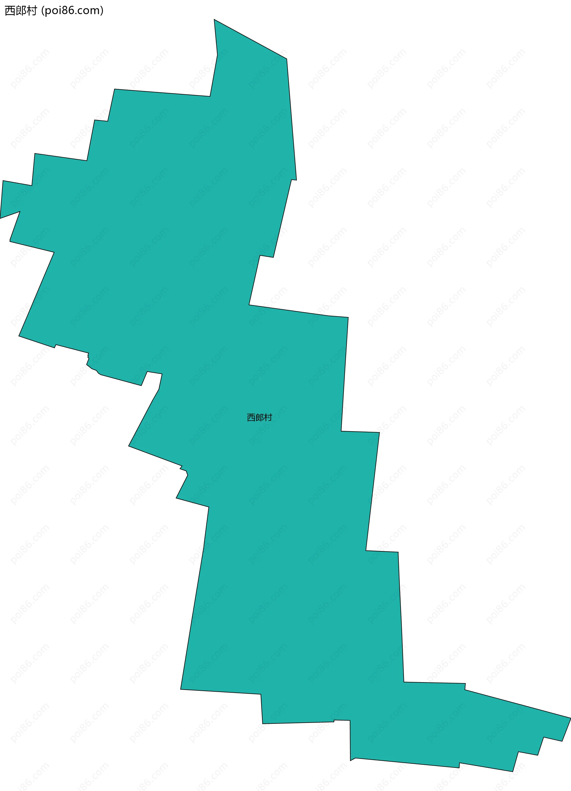 西郎村边界地图