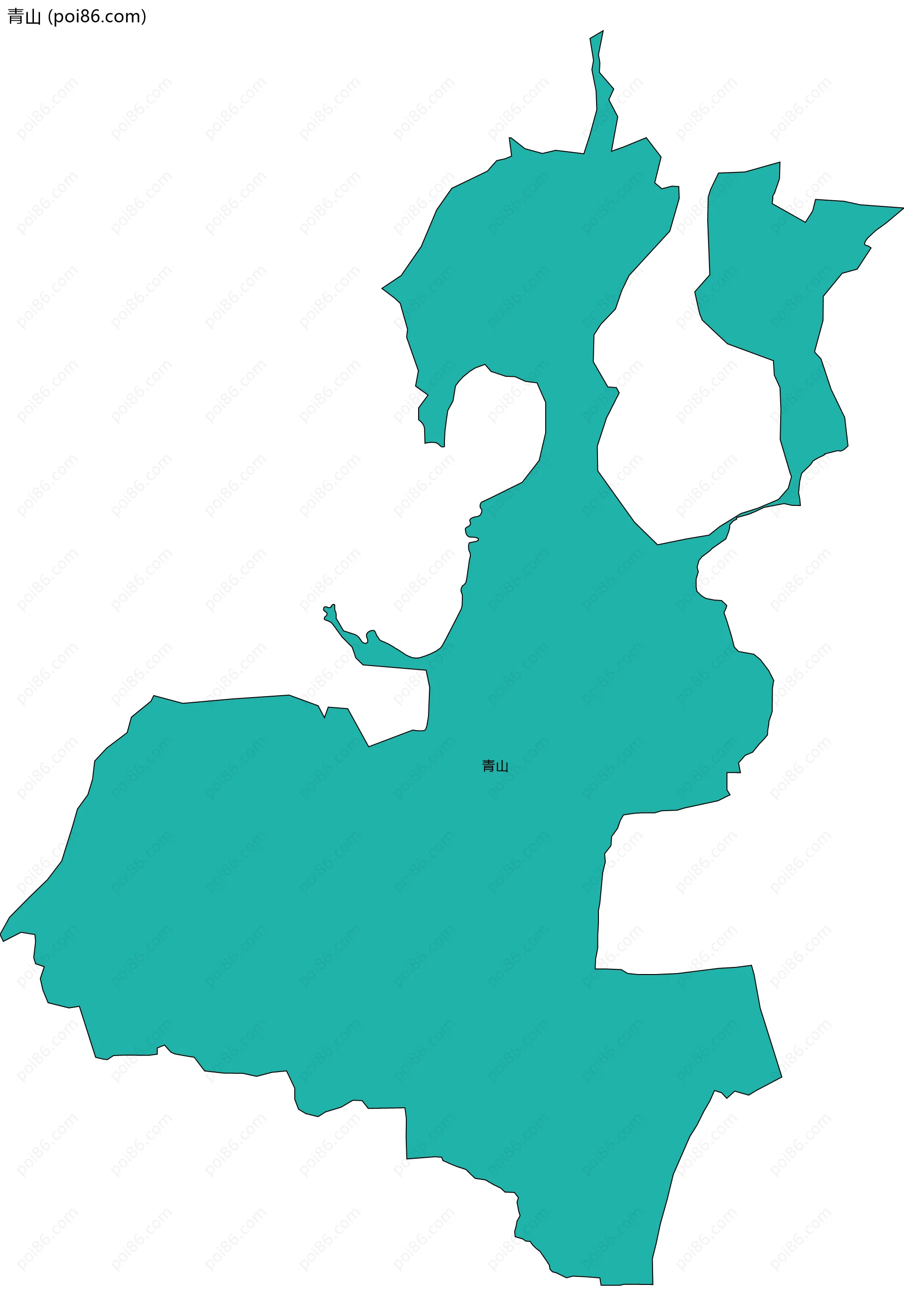 青山边界地图