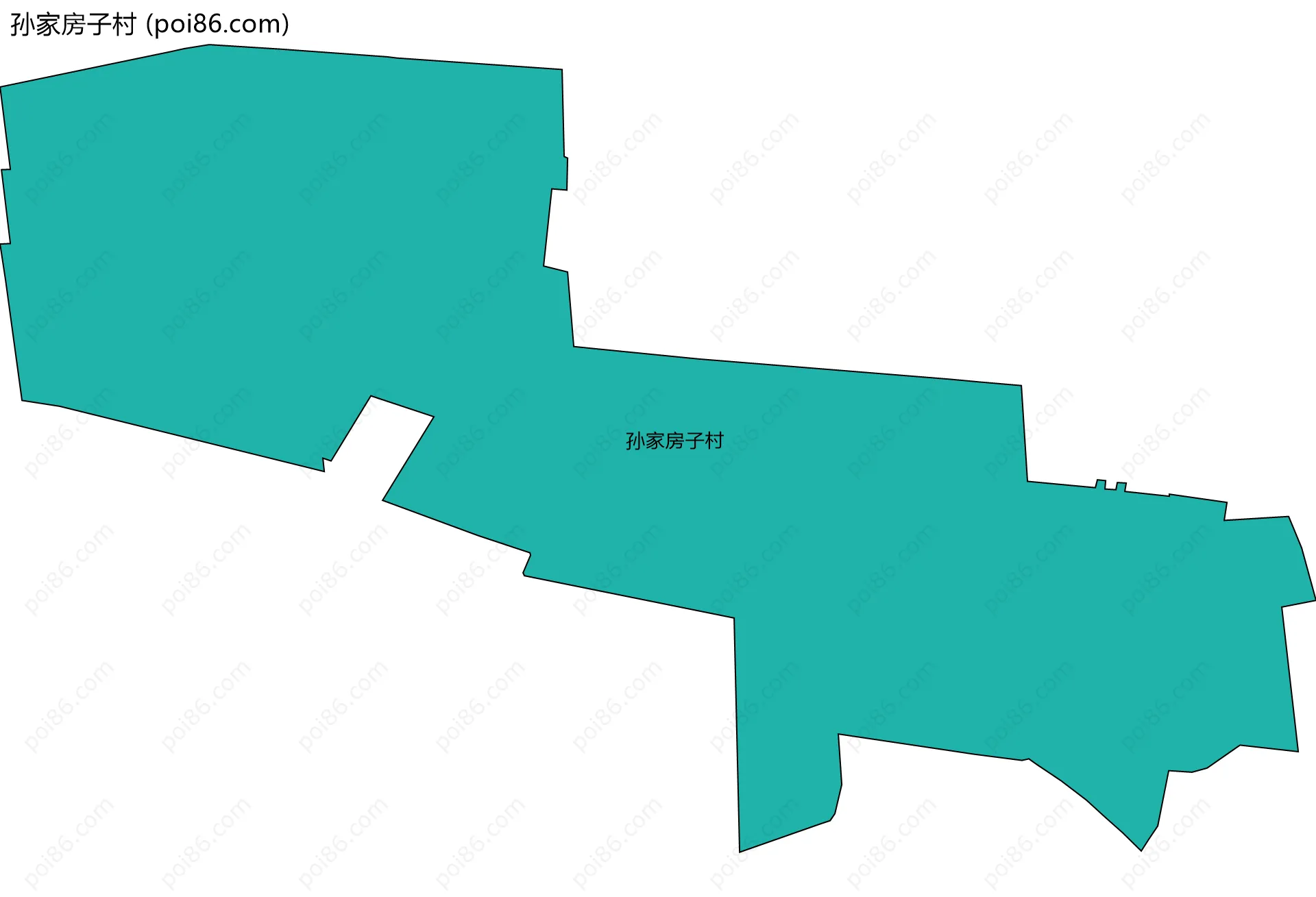 孙家房子村边界地图