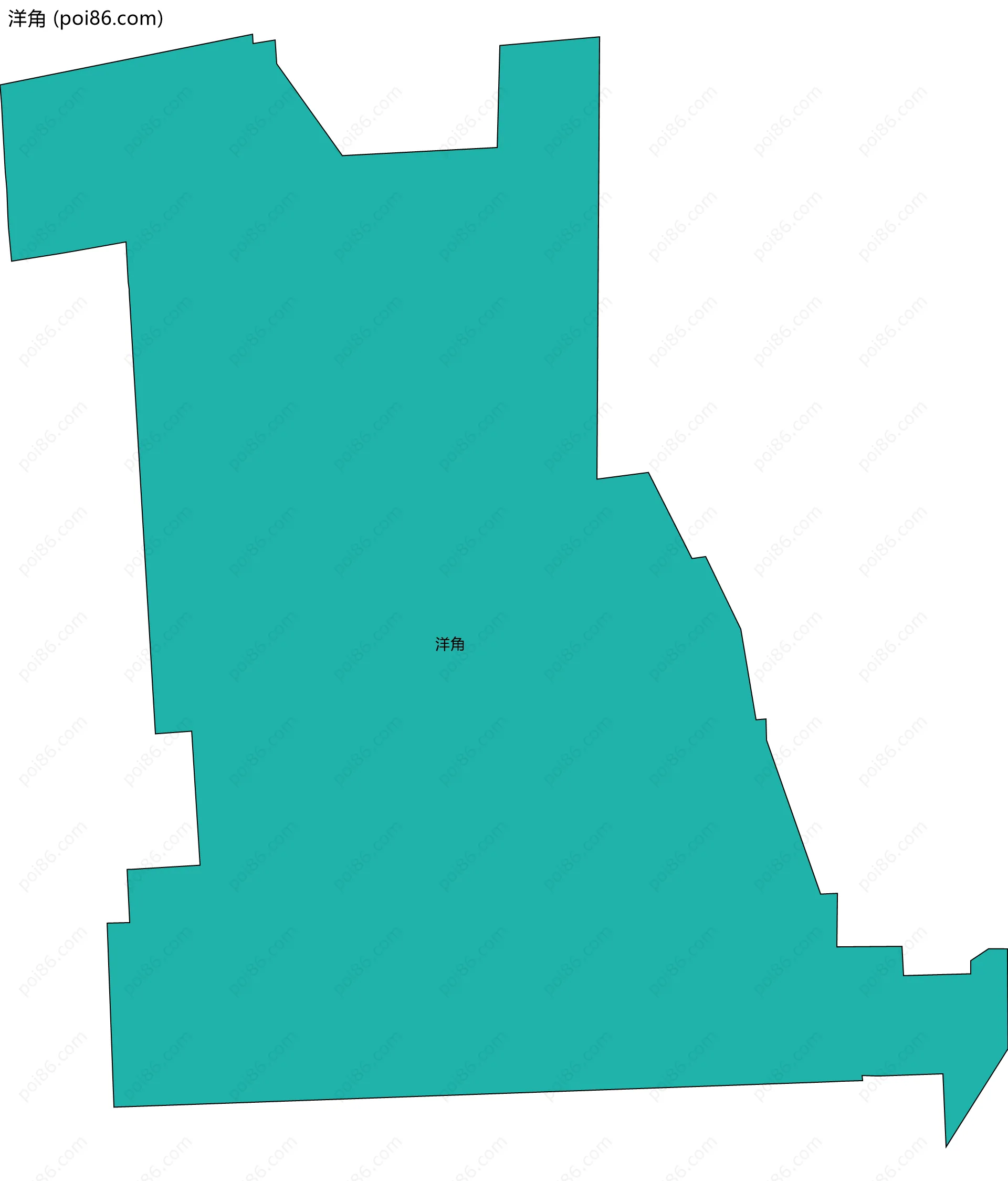 洋角边界地图