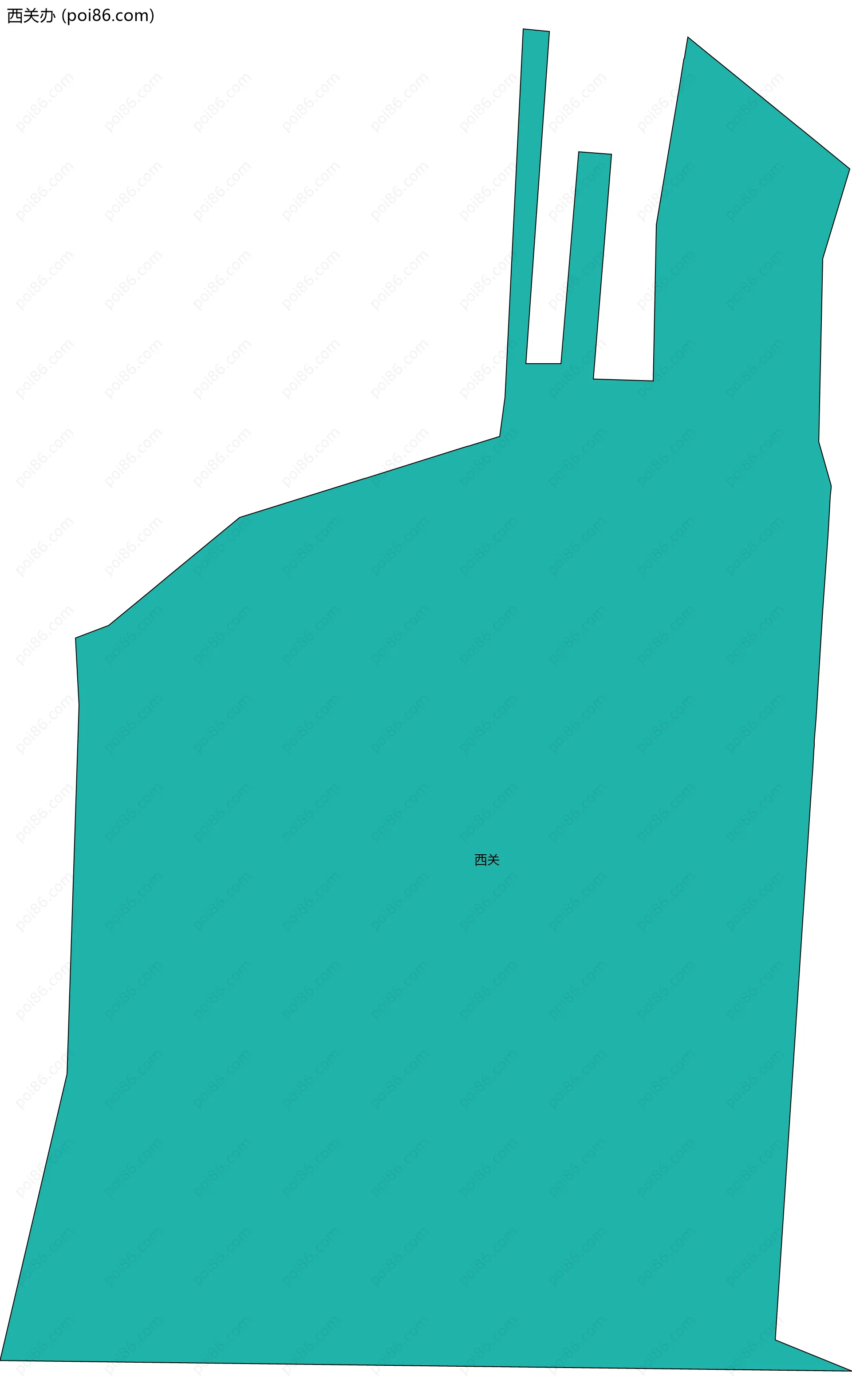 西关办边界地图(五级行政区划)