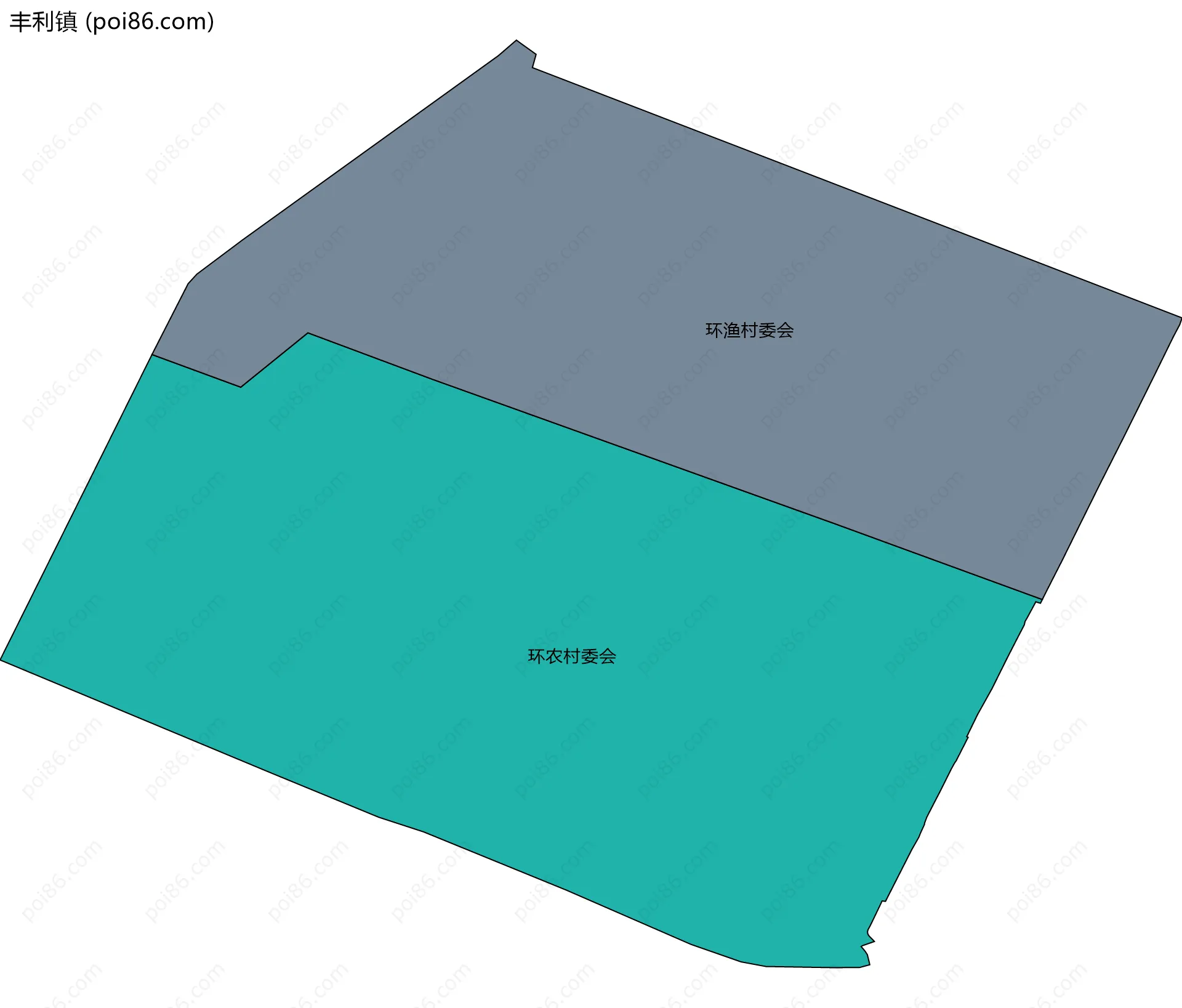 丰利镇边界地图(五级行政区划)
