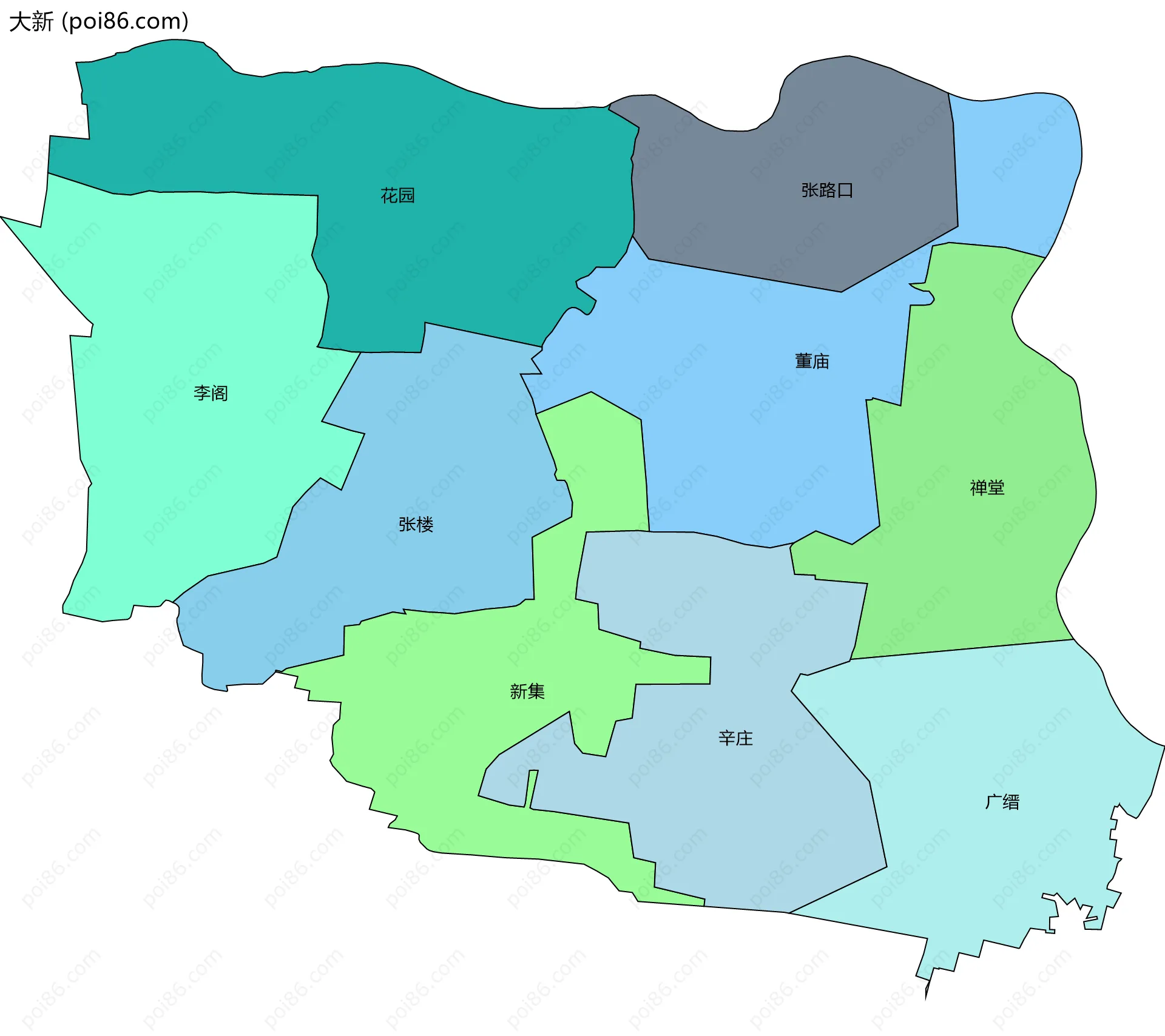 大新边界地图(五级行政区划)