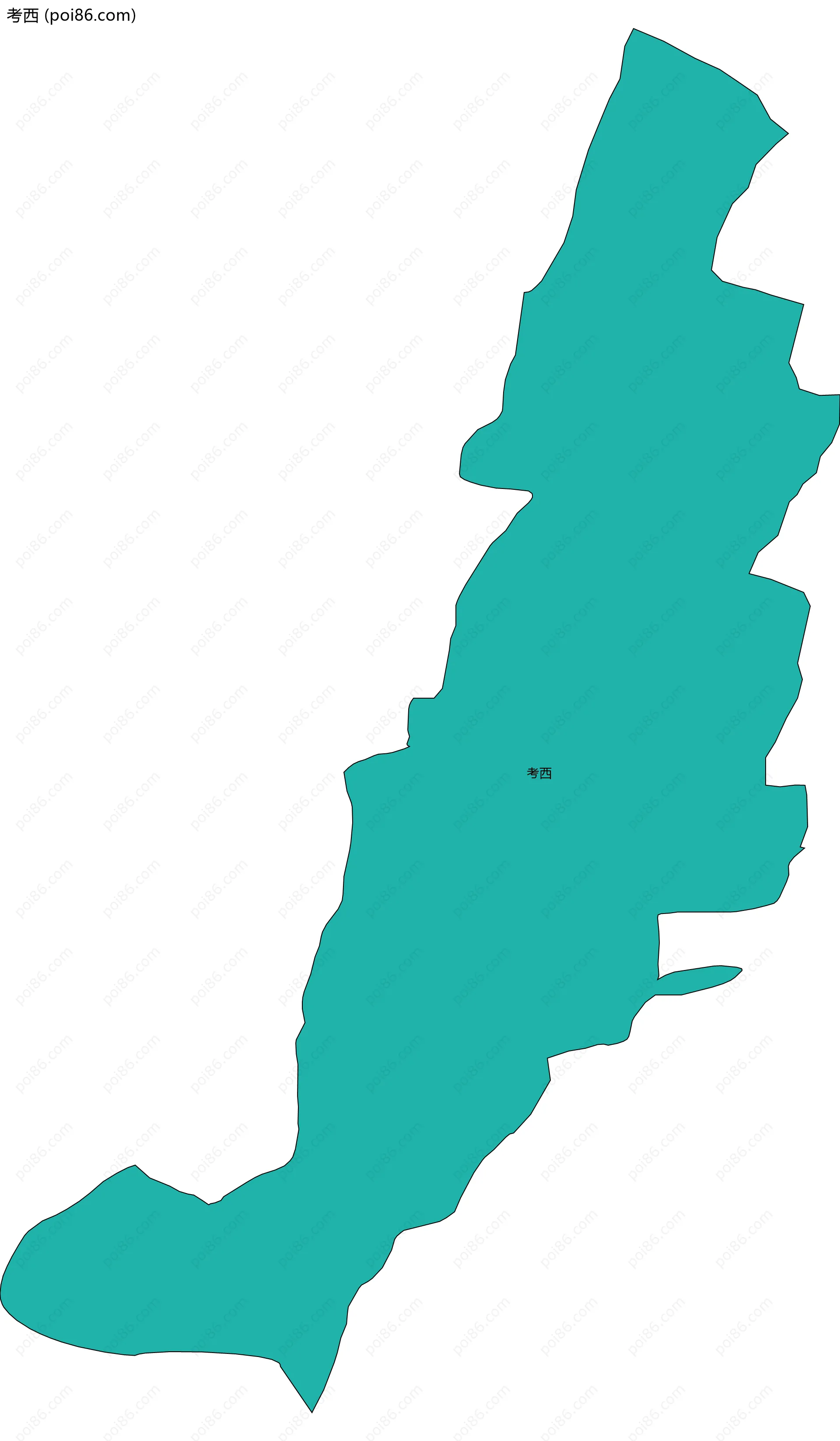 考西边界地图